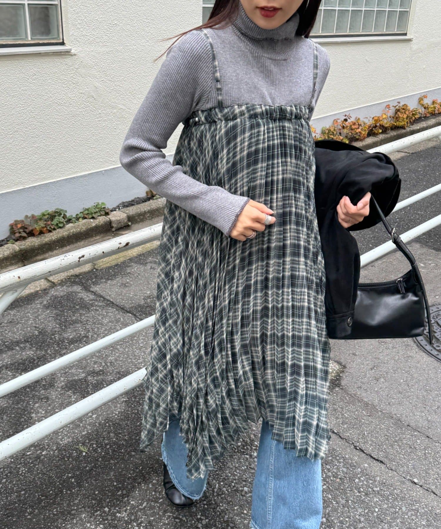 CIAOPANIC TYPY(チャオパニックティピー) 【チュニックとしても◎】2WAイレギュラーヘムプリーツチェックスカート