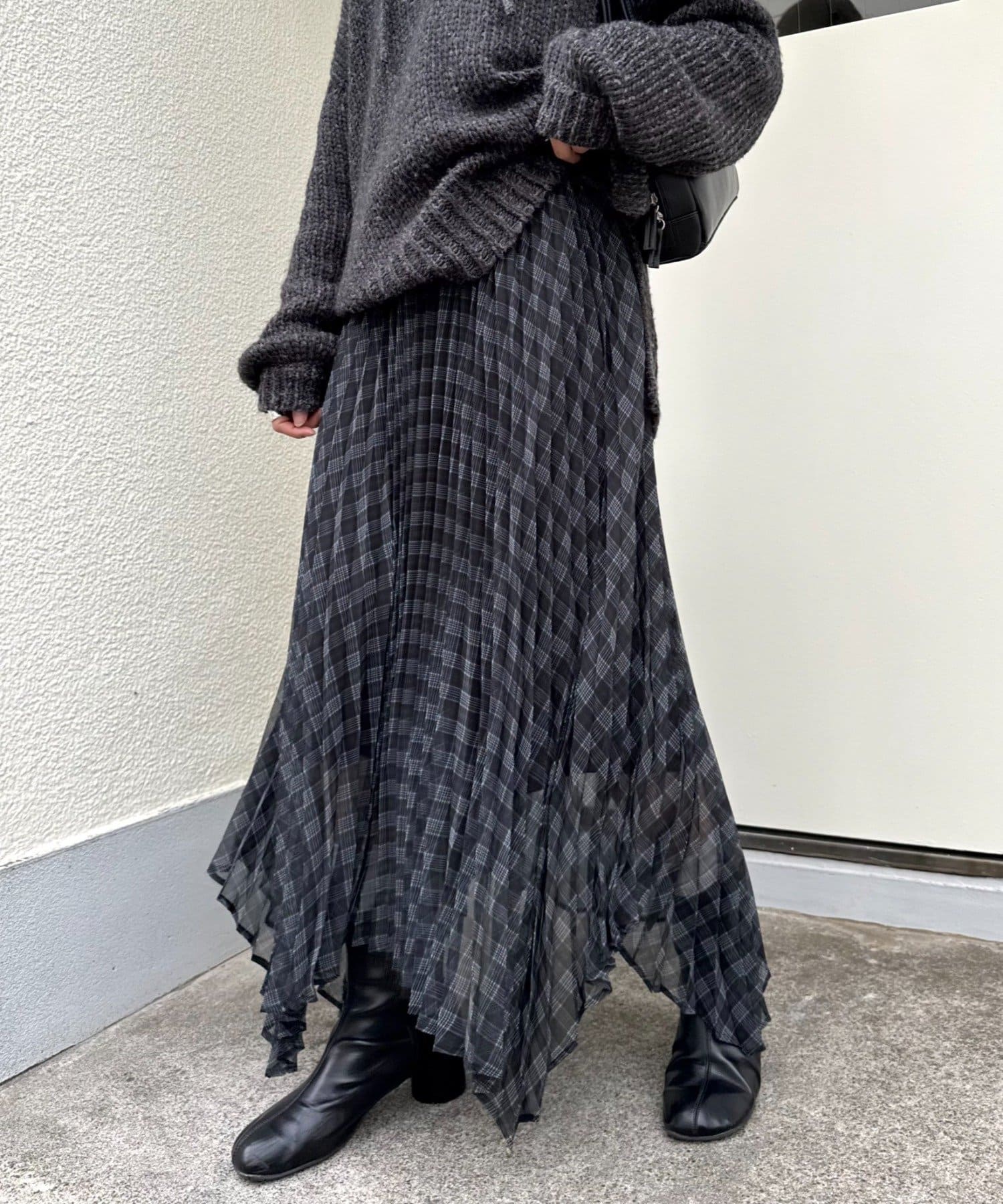 CIAOPANIC TYPY(チャオパニックティピー) 【チュニックとしても◎】2WAイレギュラーヘムプリーツチェックスカート