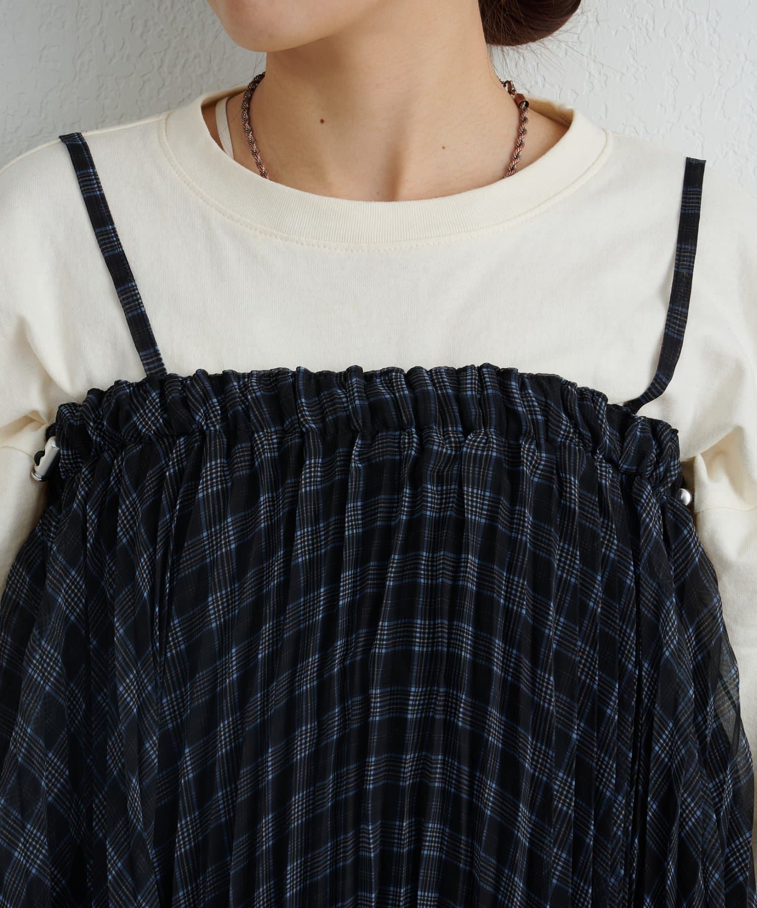 CIAOPANIC TYPY(チャオパニックティピー) 【チュニックとしても◎】2WAイレギュラーヘムプリーツチェックスカート