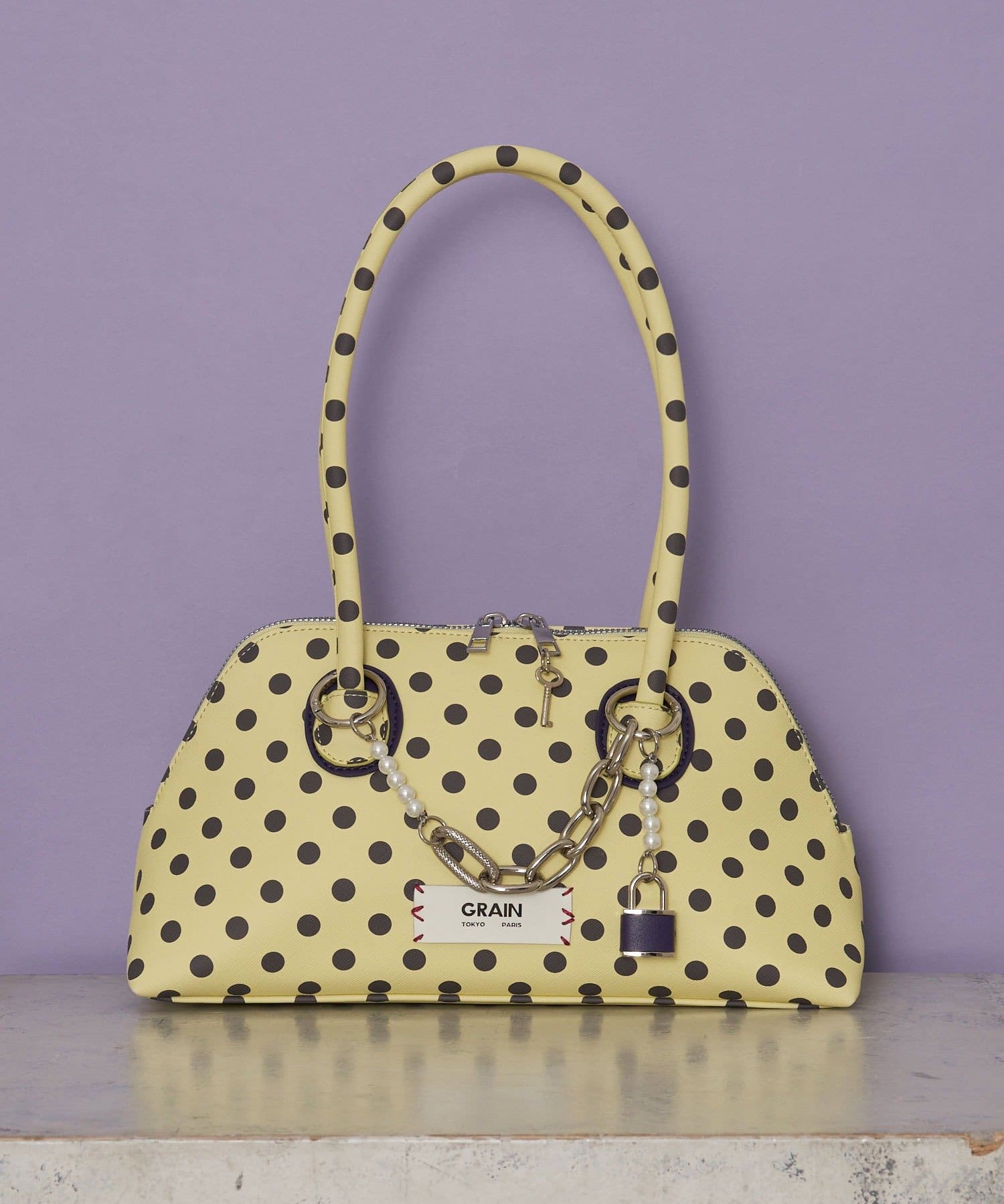 CIAOPANIC(チャオパニック) 【GRAIN/グレイン】チャーム付き水玉トートバック