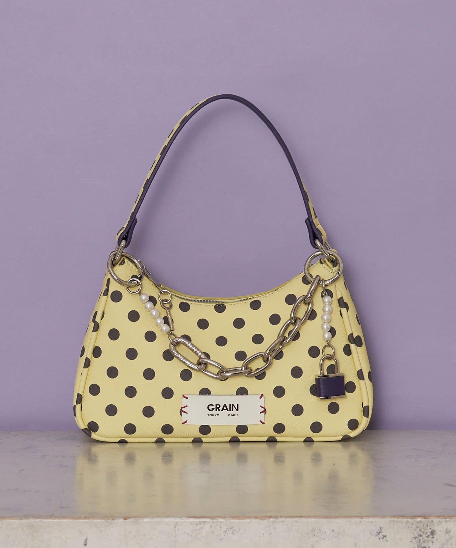 CIAOPANIC(チャオパニック) 【GRAIN/グレイン】チャーム付き水玉2WAYハンドバック