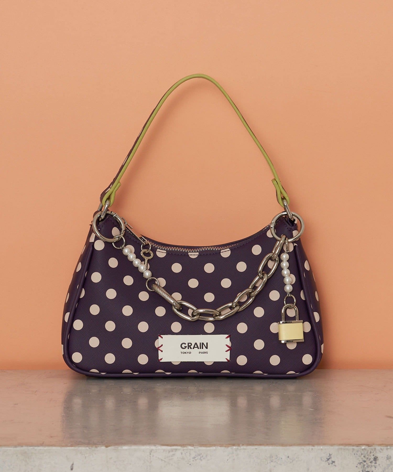 CIAOPANIC(チャオパニック) 【GRAIN/グレイン】チャーム付き水玉2WAYハンドバック