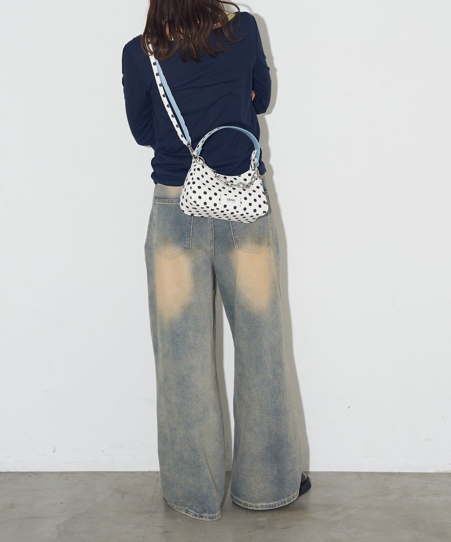 CIAOPANIC(チャオパニック) 【GRAIN/グレイン】チャーム付き水玉2WAYハンドバック