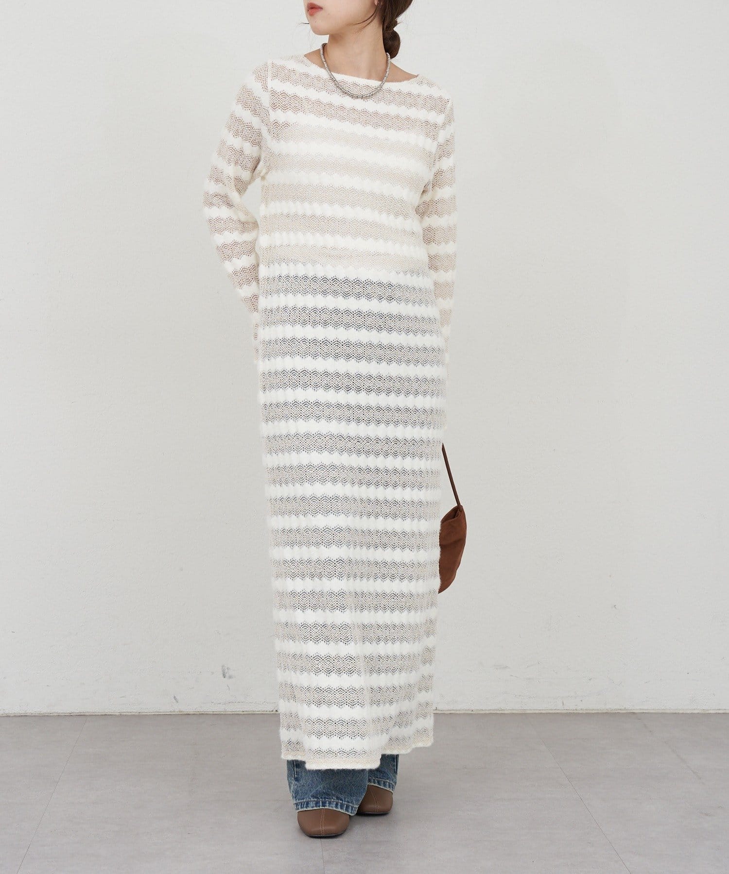 SHENERY(シーナリー) 透かし編みニットワンピース