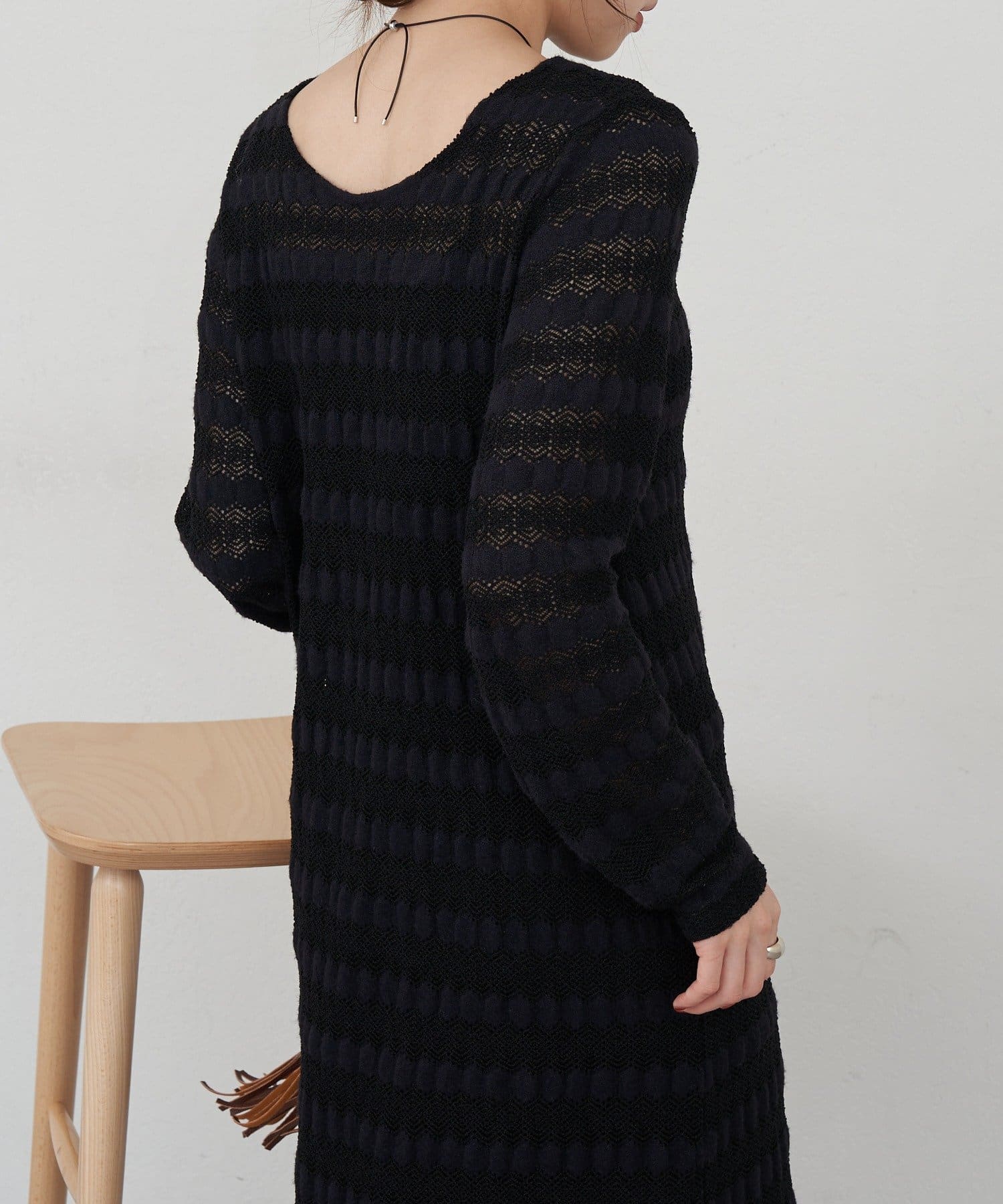 SHENERY(シーナリー) 透かし編みニットワンピース