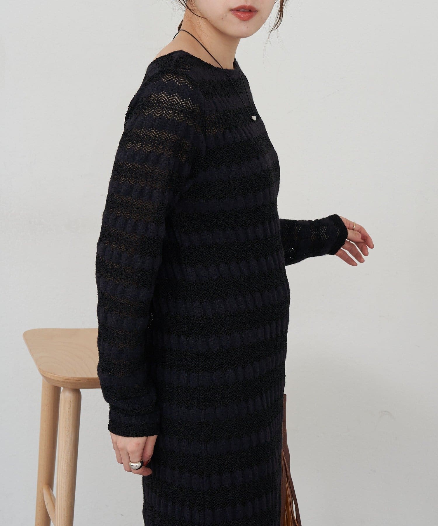 SHENERY(シーナリー) 透かし編みニットワンピース