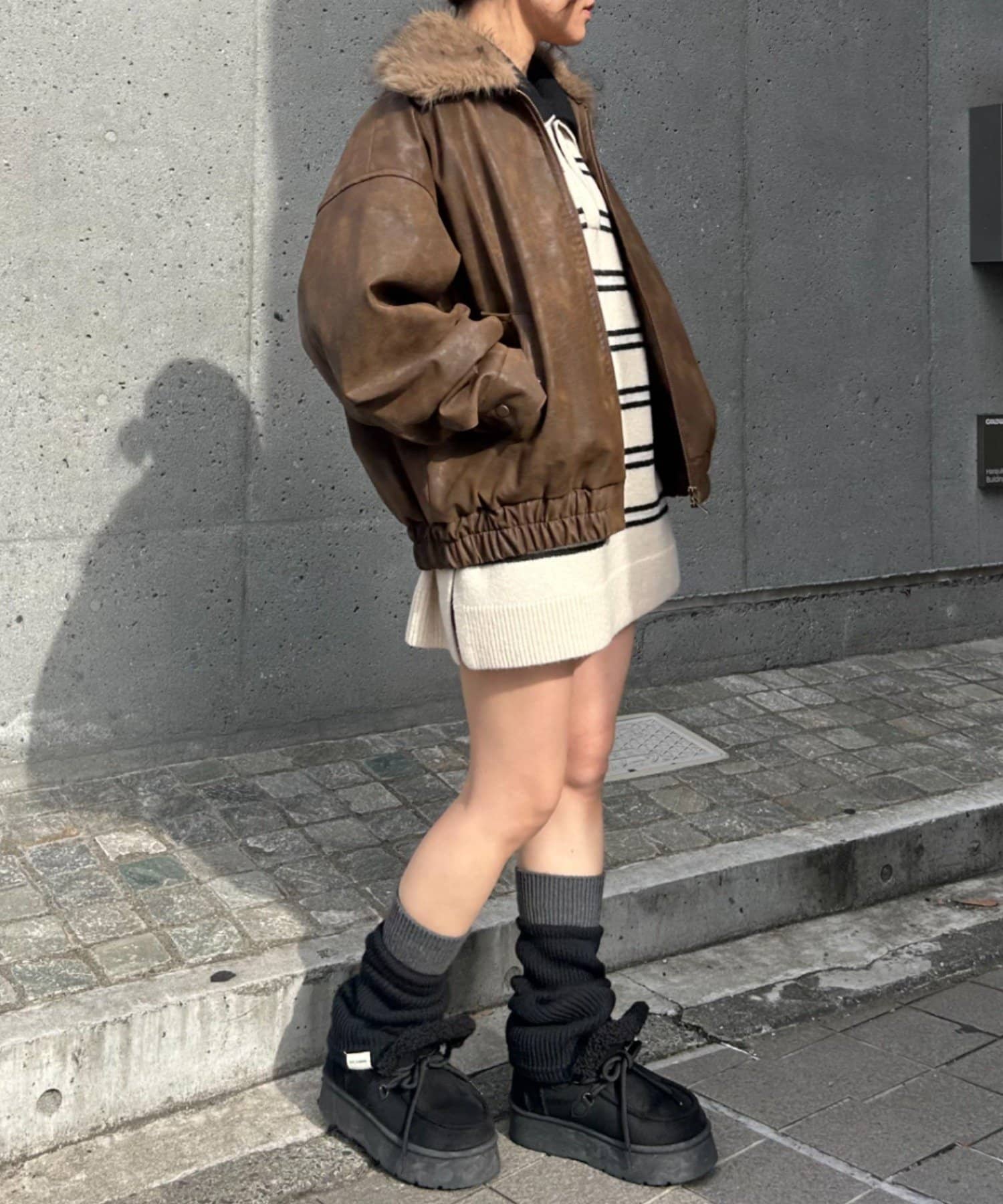 RAY CASSIN(レイカズン) 配色レッグウォーマー