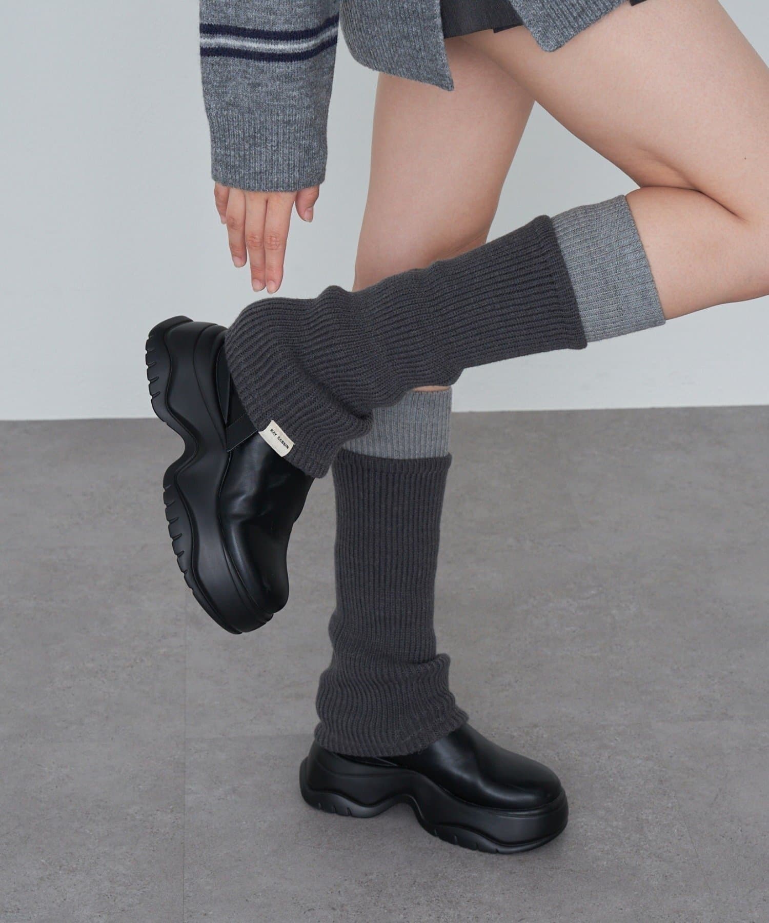 RAY CASSIN(レイカズン) 配色レッグウォーマー