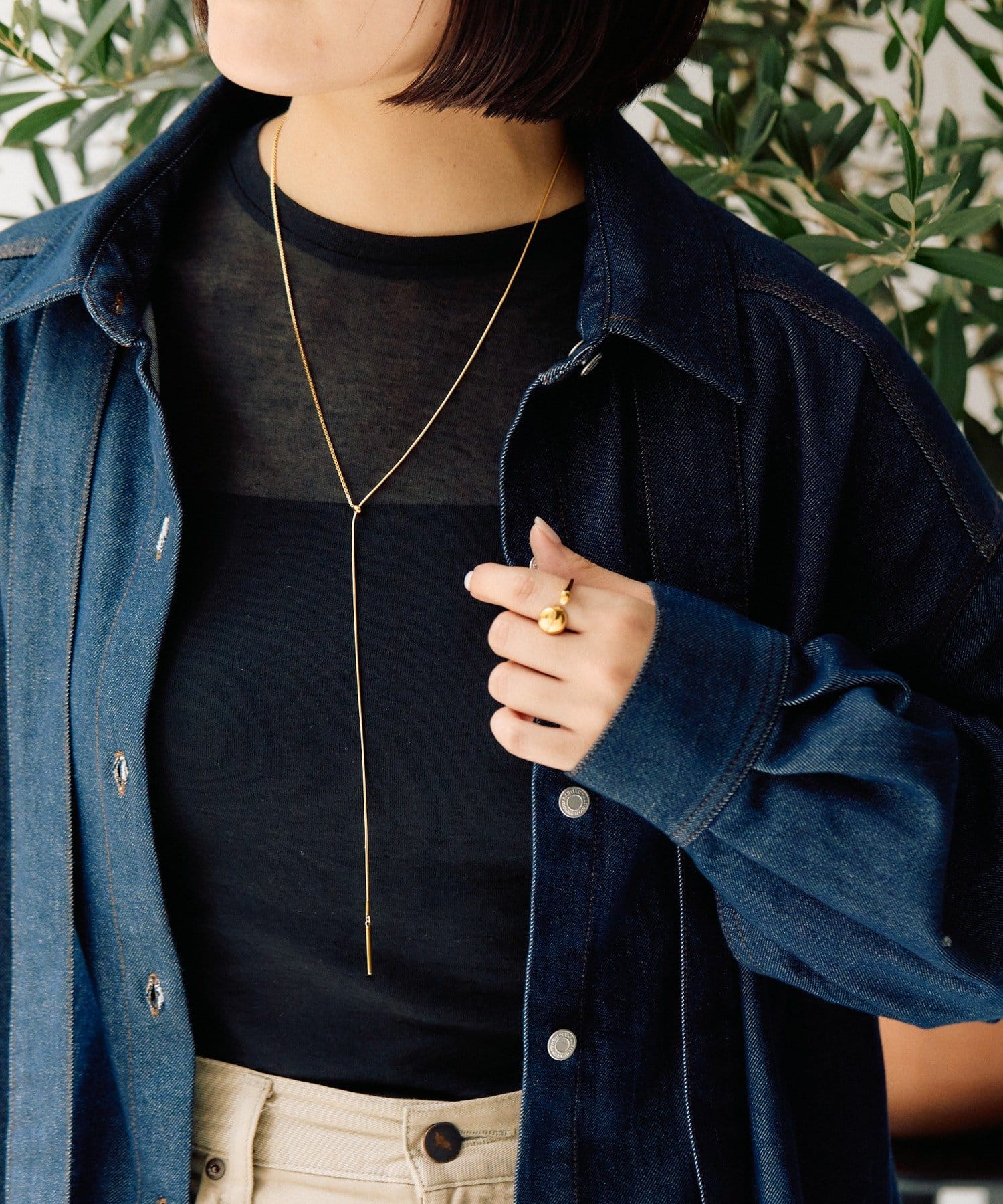 ear PAPILLONNER(イア パピヨネ) 《金属アレルギー対応/ステンレス》スライドY字ネックレス