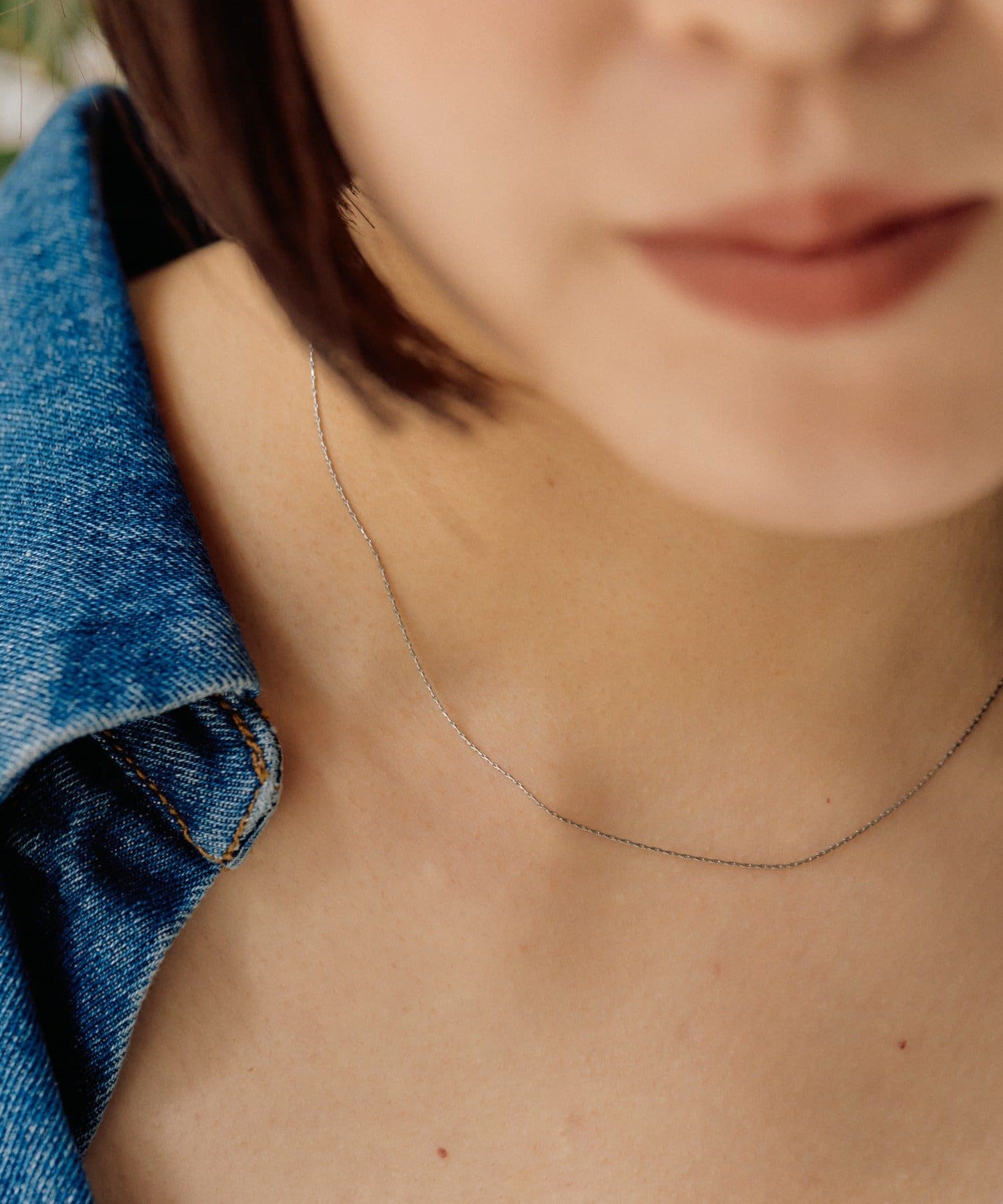 ear PAPILLONNER(イア パピヨネ) 《金属アレルギー対応/ステンレス》極細角エレガンスチェーンネックレス