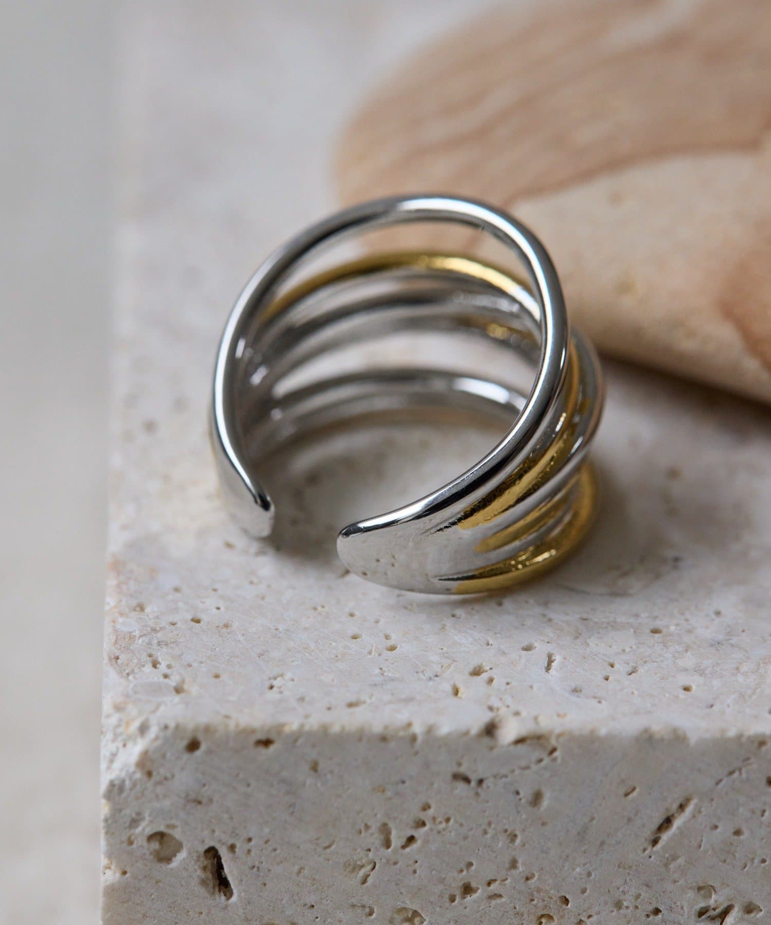 ear PAPILLONNER(イア パピヨネ) 《金属アレルギー対応/ステンレス》バイカラーワイヤードリング