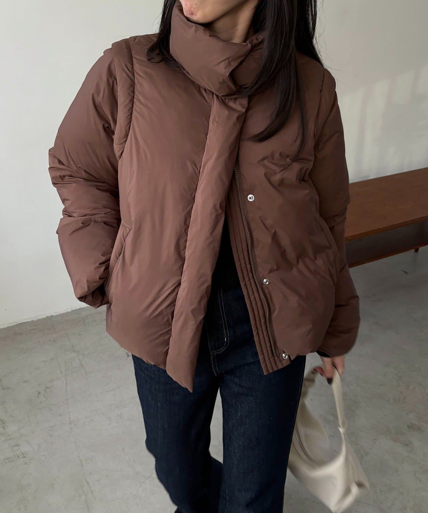 CAPRICIEUX LE'MAGE(カプリシュレマージュ) 【軽量/保温性◎】2WAY中綿パフジャケット