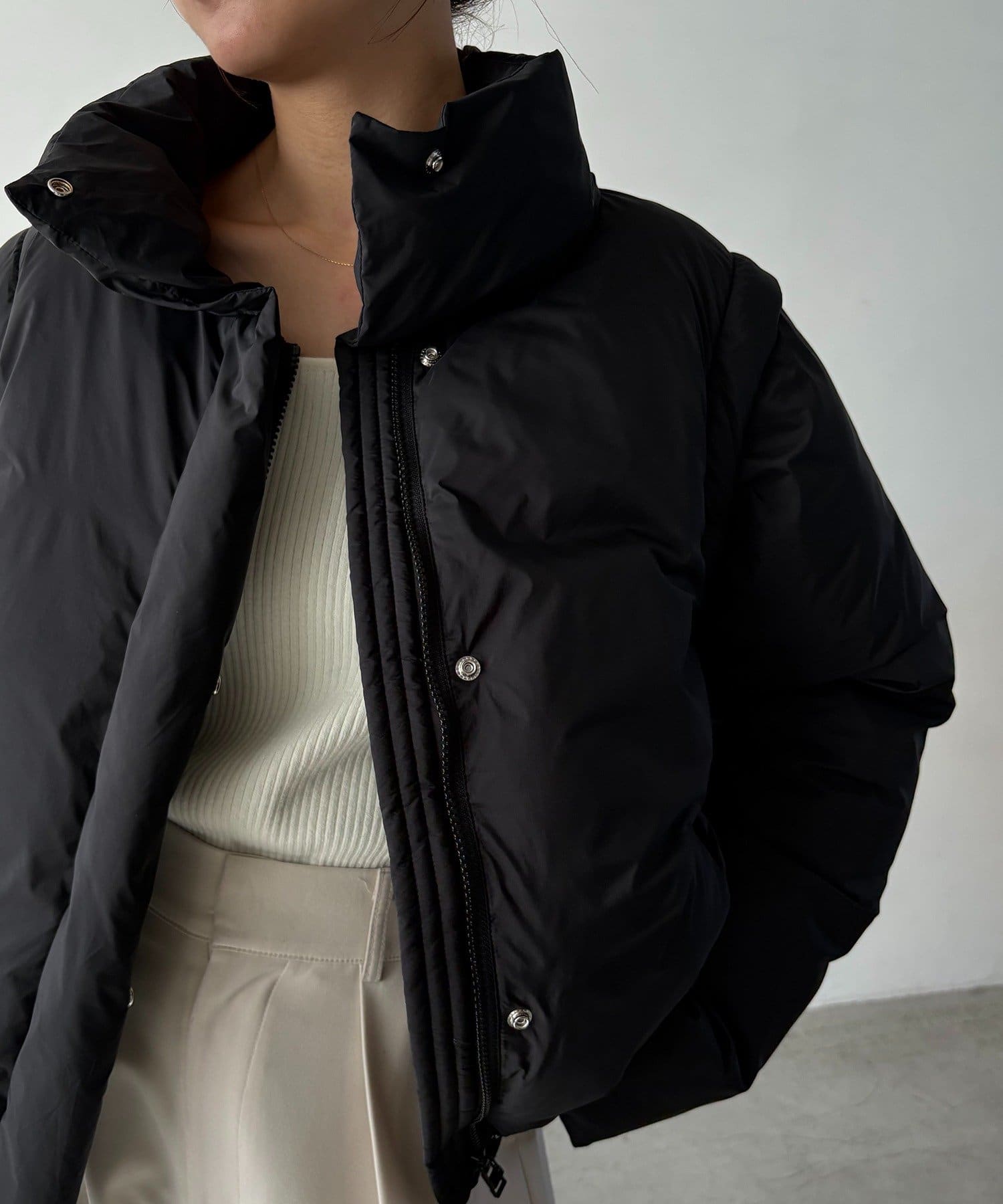 CAPRICIEUX LE'MAGE(カプリシュレマージュ) 【軽量/保温性◎】2WAY中綿パフジャケット