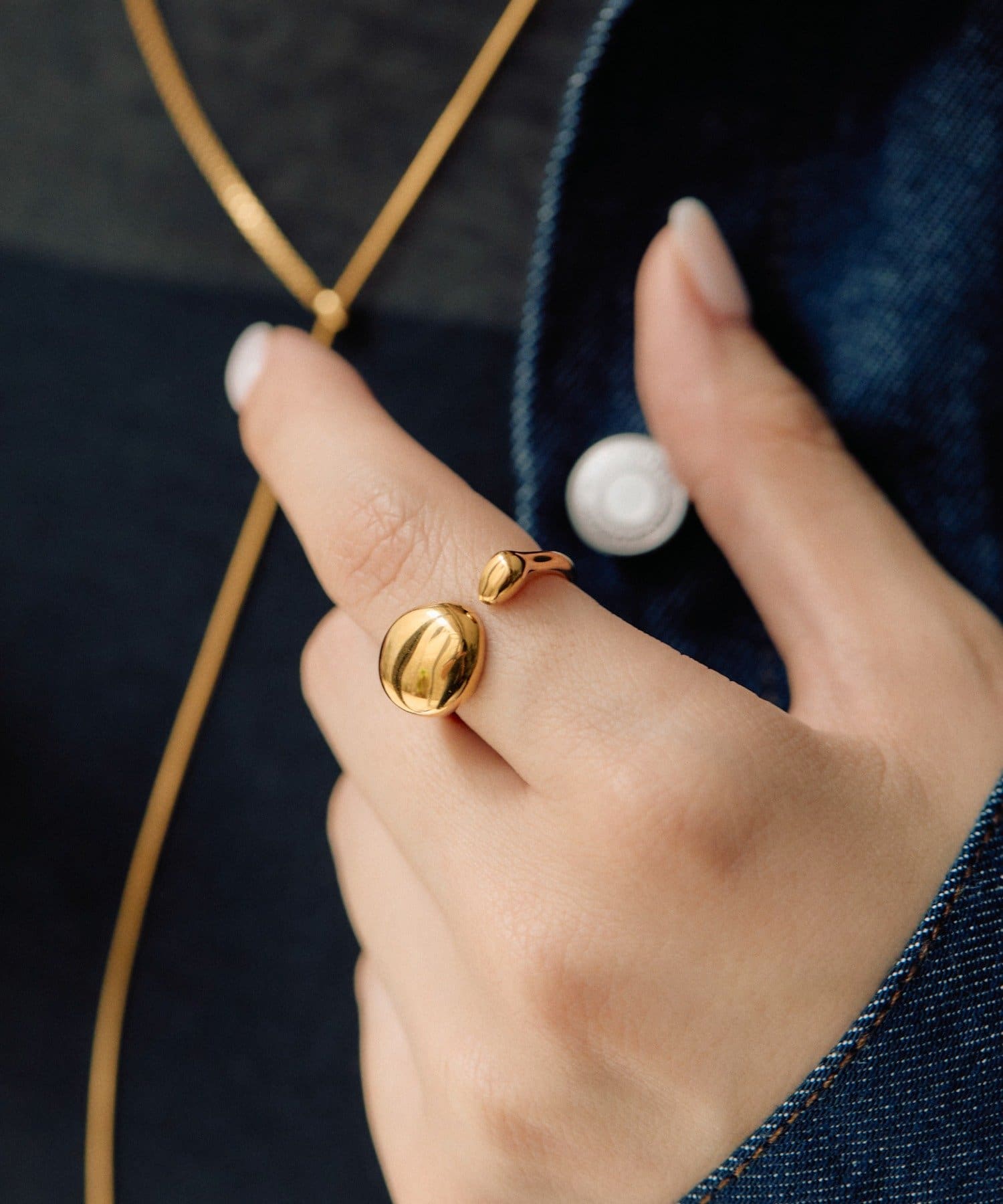 ear PAPILLONNER(イア パピヨネ) 《WEB限定/金属アレルギー対応/ステンレス》アシンメトリーリング