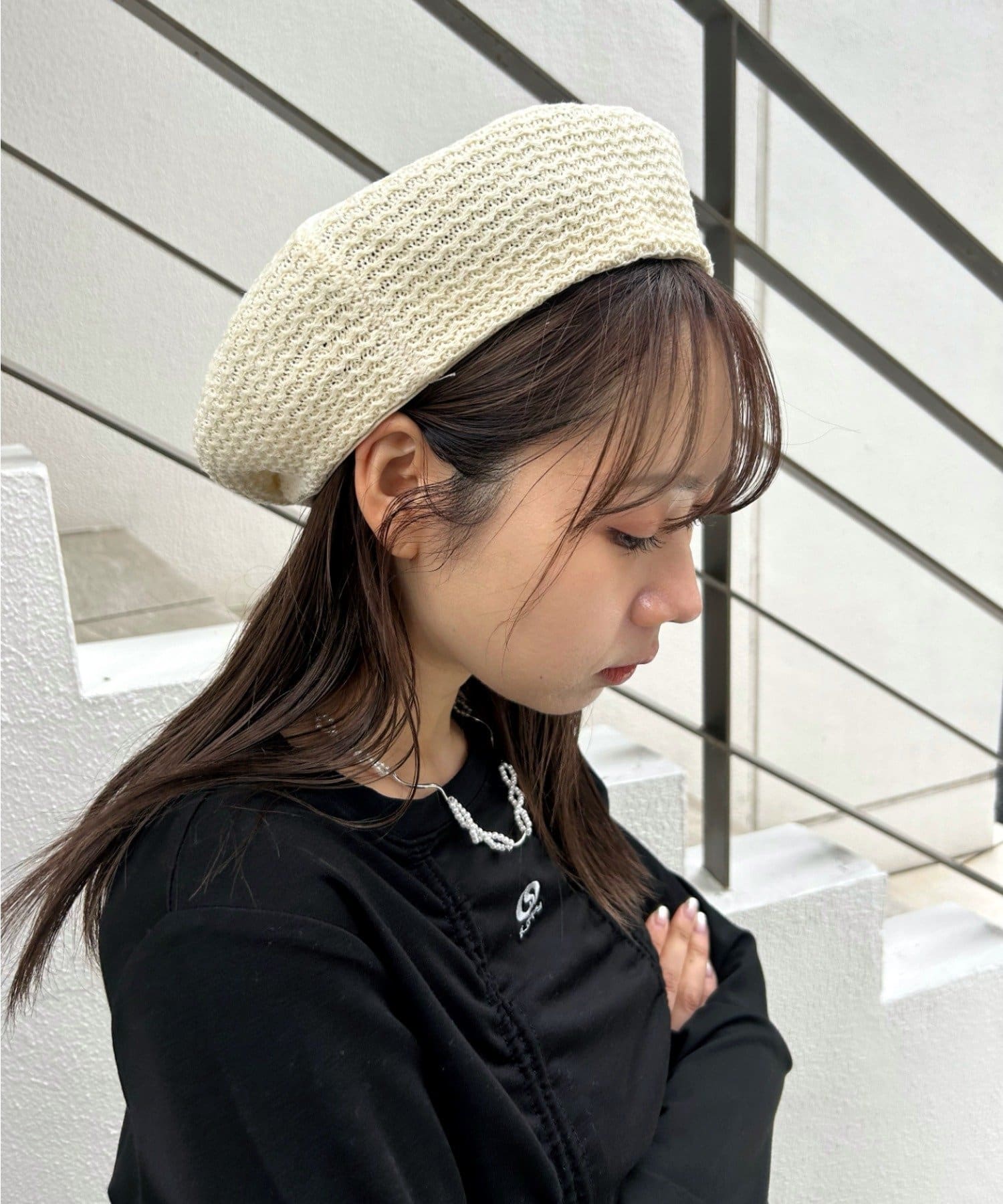 OUTLET(アウトレット) 【WHO'S WHO gallery】クロシェ編みベレー帽