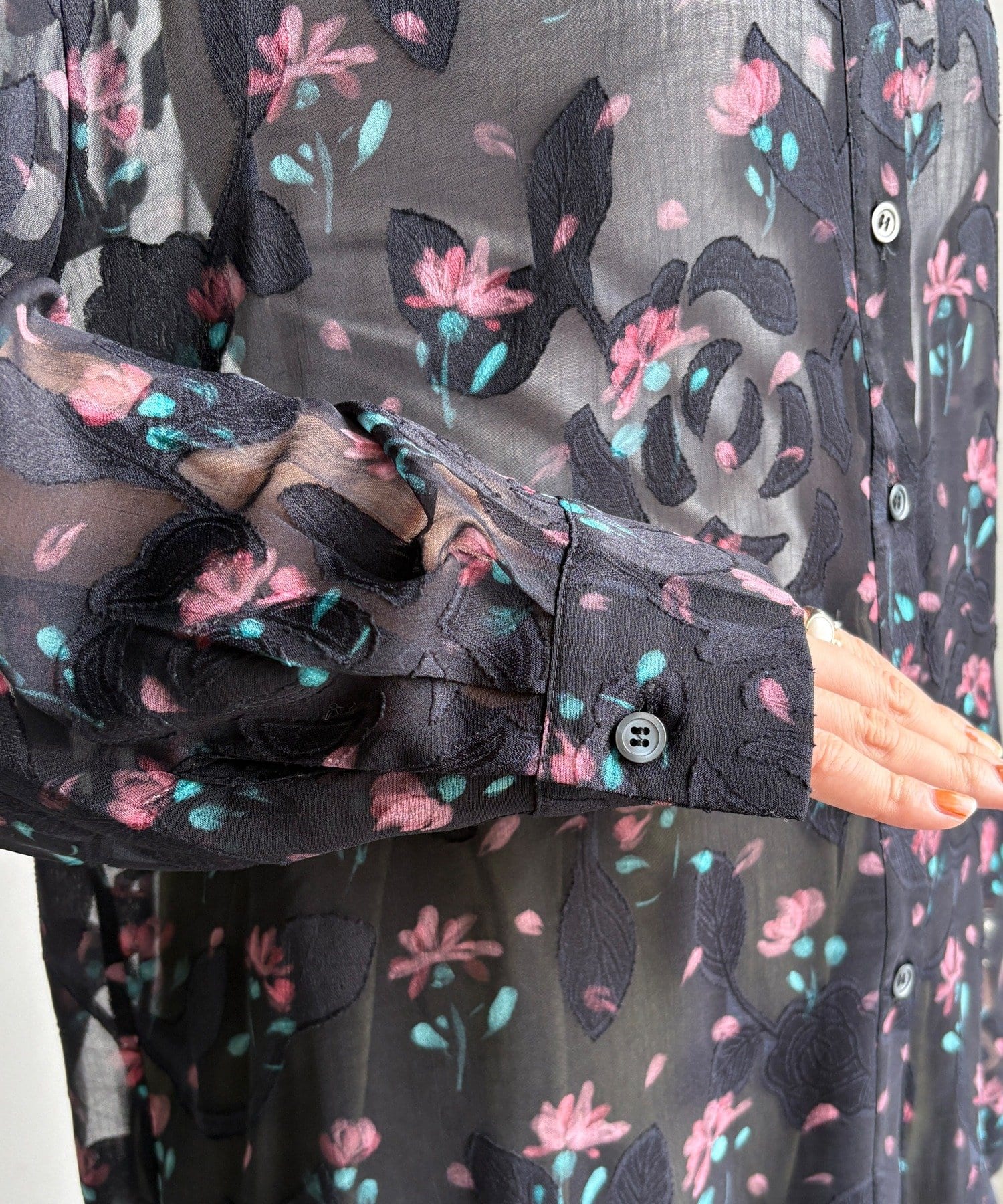 OUTLET(アウトレット) 【DouDou】花柄レースシャツ