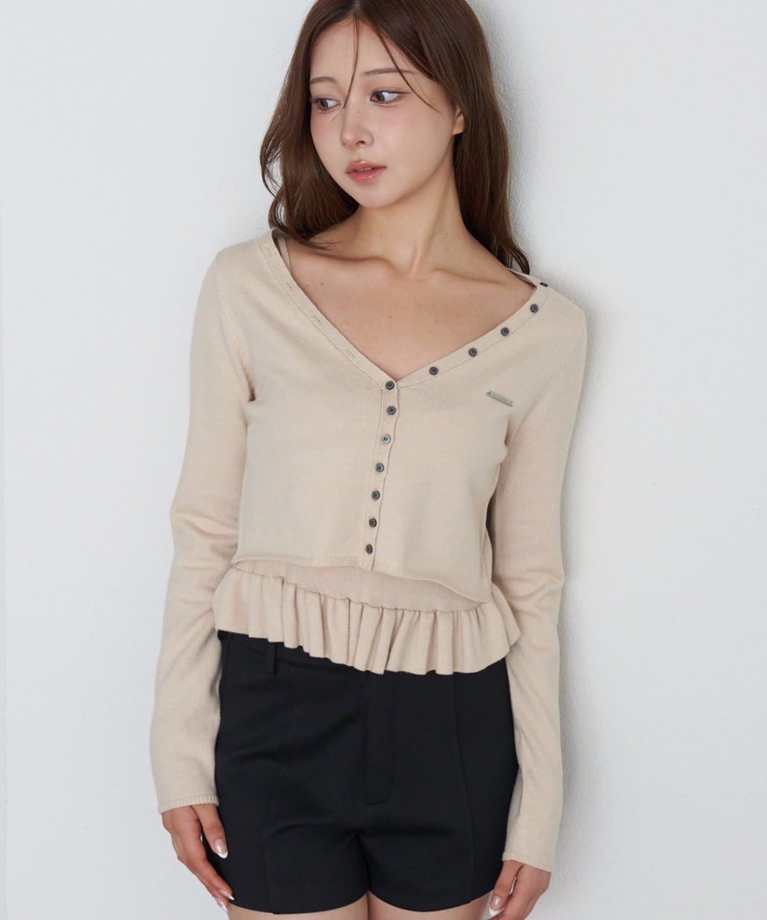 OUTLET(アウトレット) 【RAY CASSIN】ペプラムキャミセットカーディガン