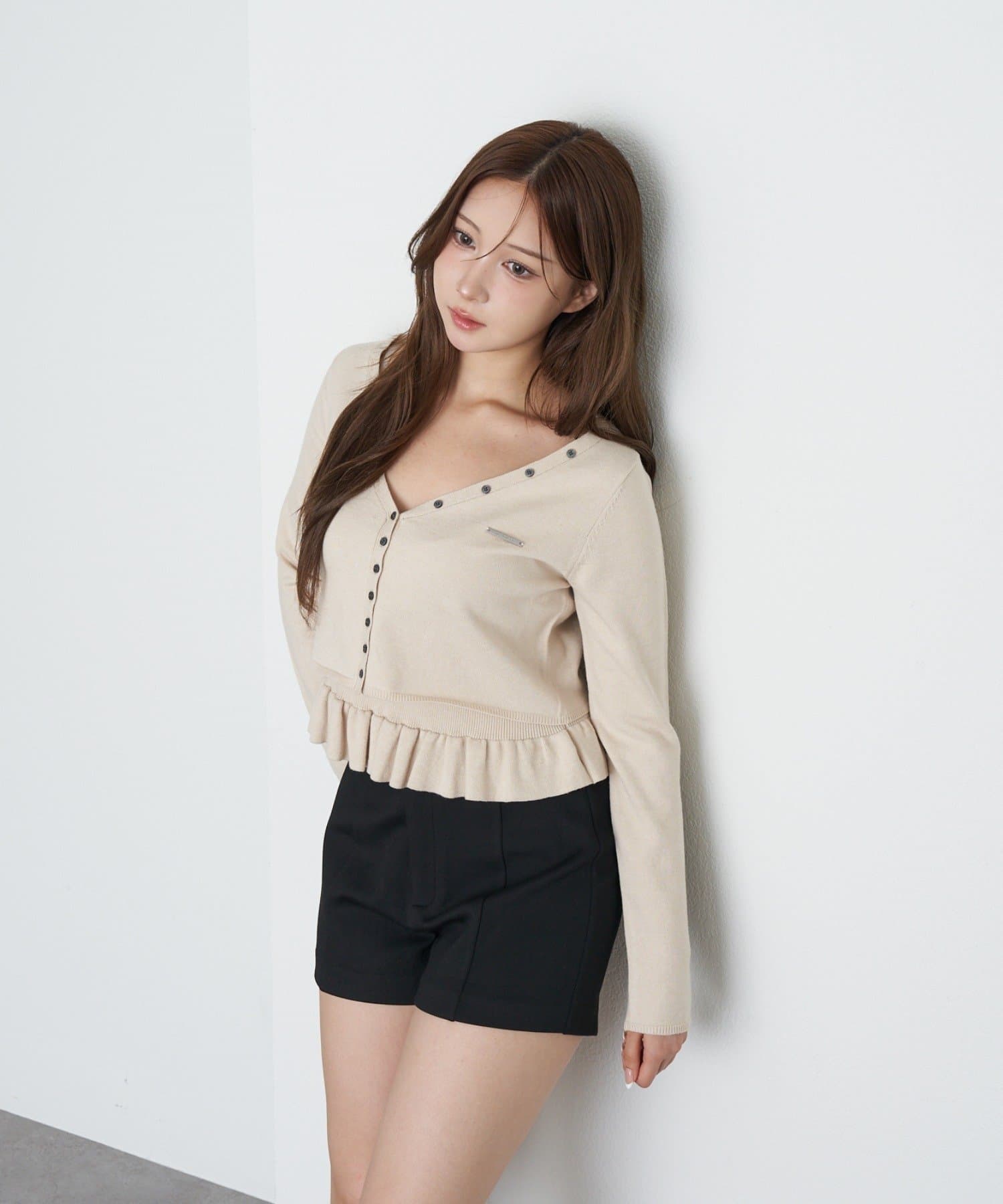 OUTLET(アウトレット) 【RAY CASSIN】ペプラムキャミセットカーディガン