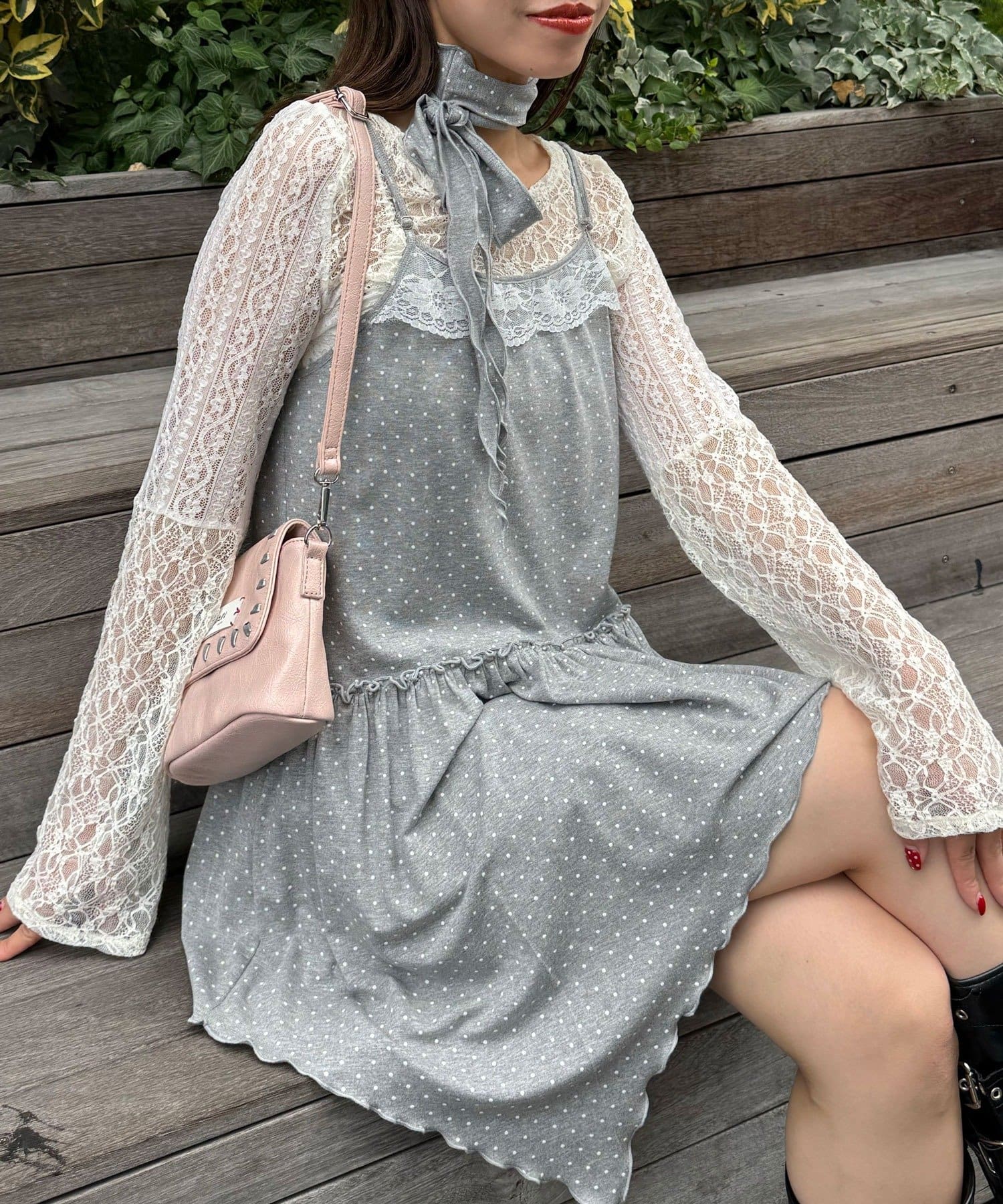 OUTLET(アウトレット) 【Ciaopanic】チョーカーSETドットアシメチュニックキャミワンピ