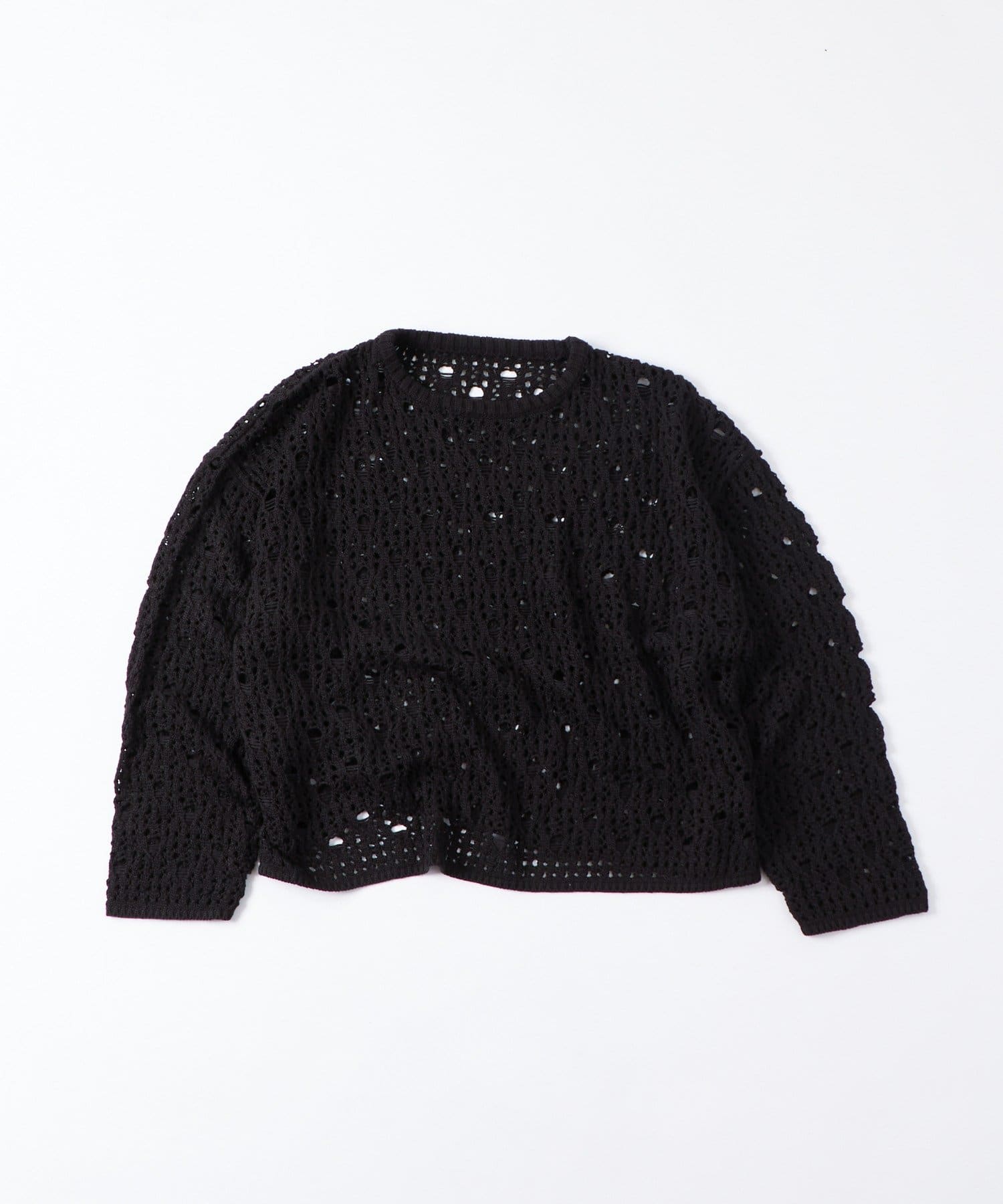 OUTLET(アウトレット) 【WHO'S WHO gallery】透かし編みオフショルルーズニット