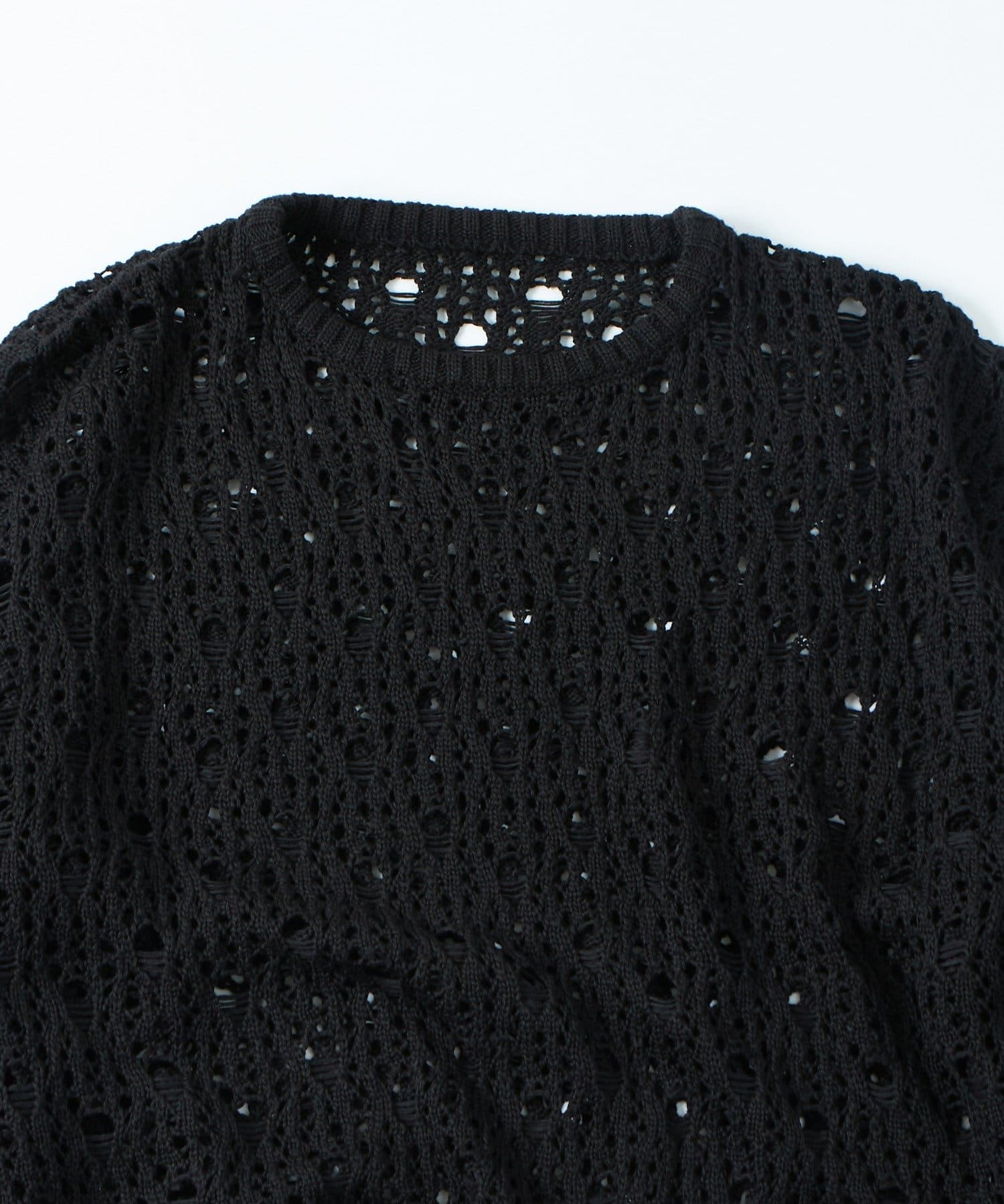 OUTLET(アウトレット) 【WHO'S WHO gallery】透かし編みオフショルルーズニット