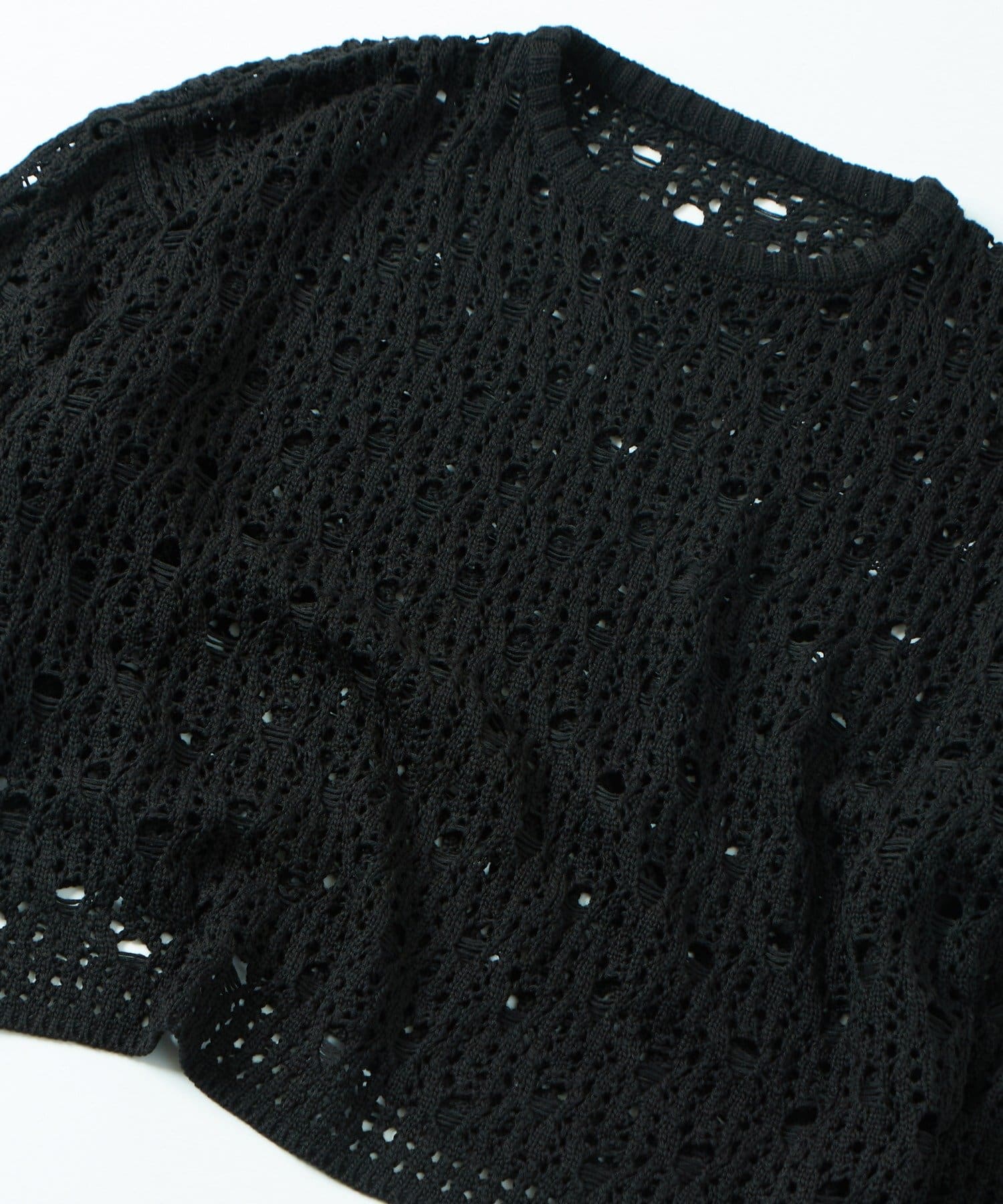 OUTLET(アウトレット) 【WHO'S WHO gallery】透かし編みオフショルルーズニット