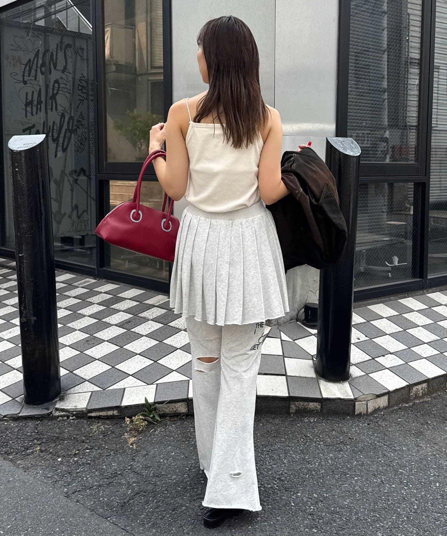 OUTLET(アウトレット) 【Ciaopanic】プリーツスカートレイヤードロゴスウェットパンツ