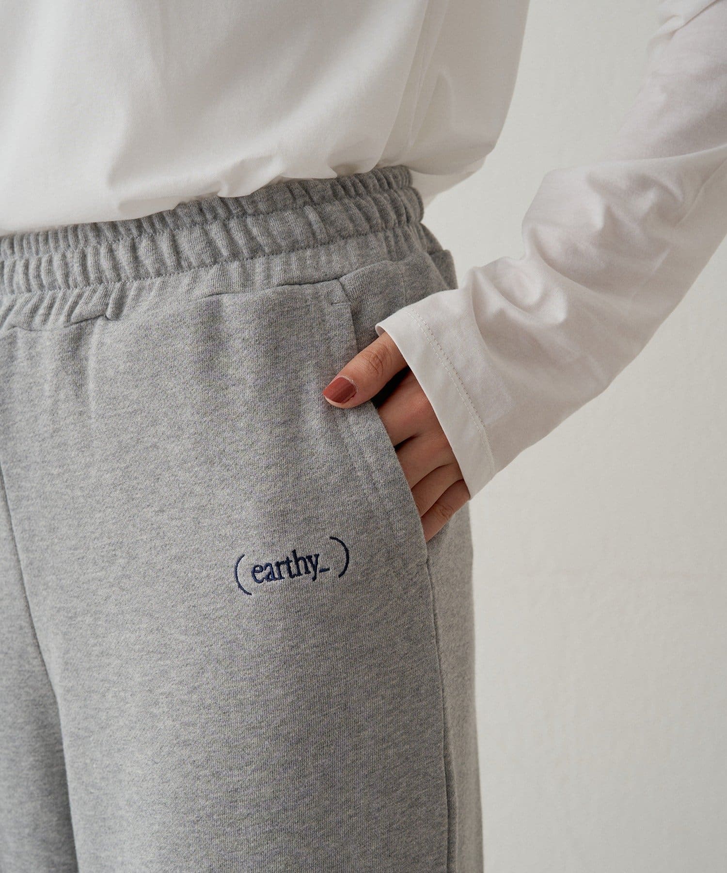 OUTLET(アウトレット) 【earthy_】スウェットイージーワイドパンツ