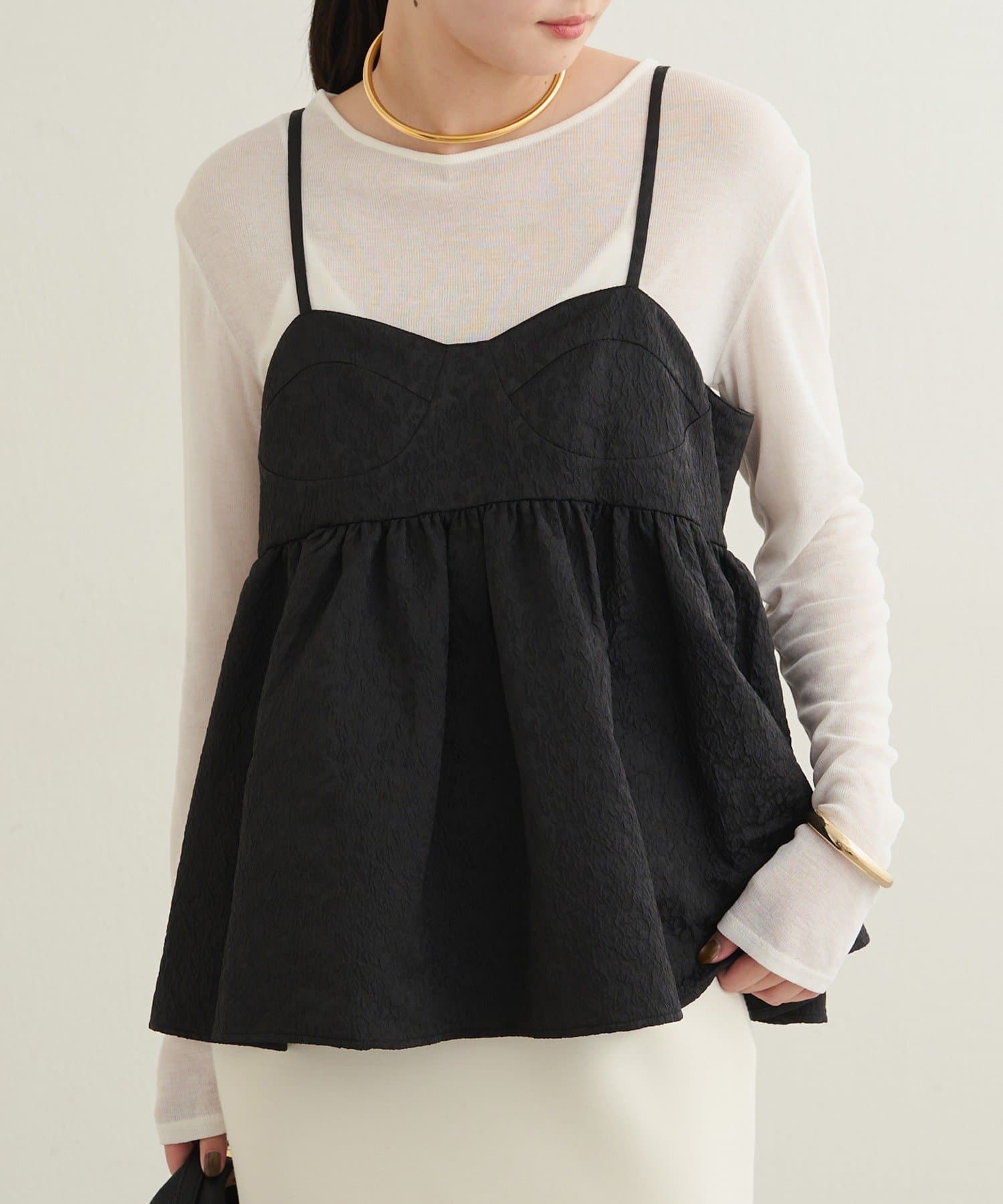 OUTLET(アウトレット) 【Loungedress】レオパードジャガードキャミビスチェ