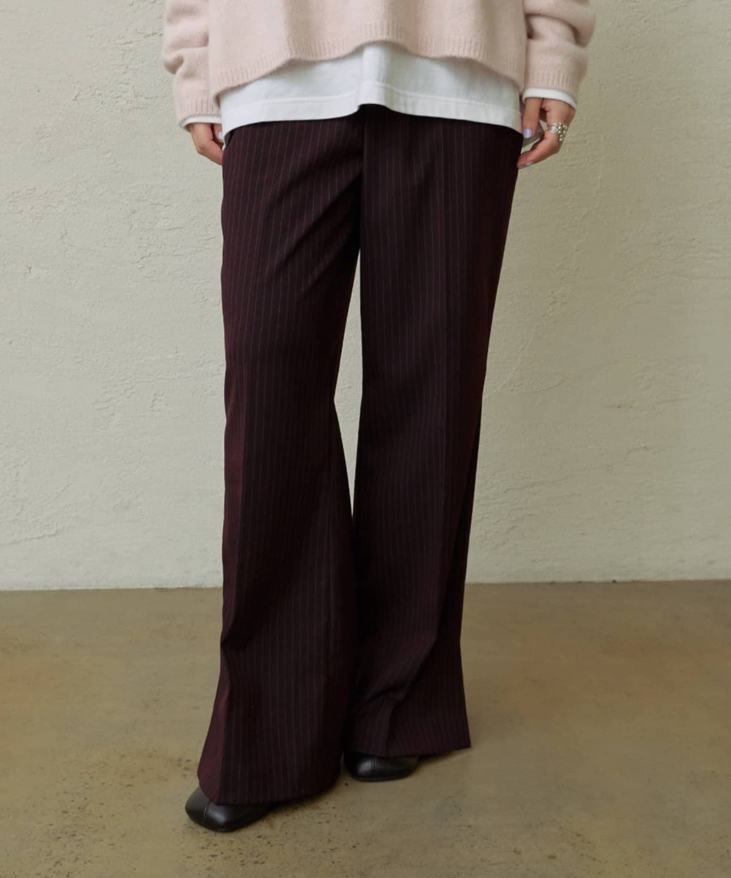 OUTLET(アウトレット) 【Omekashi】サイドベンツフレアパンツ