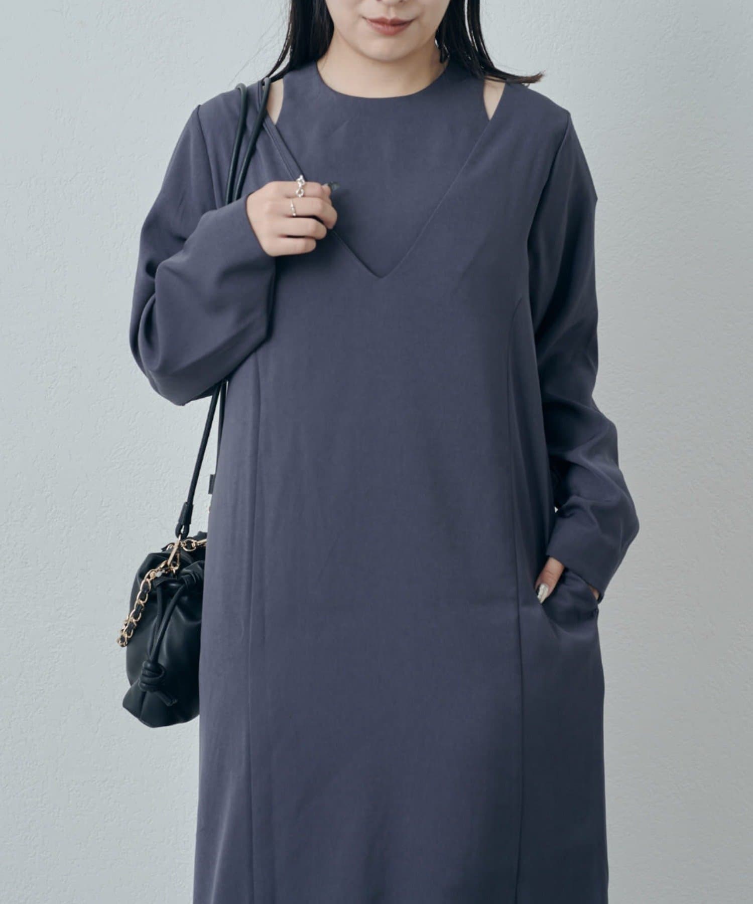 OUTLET(アウトレット) 【Lui's】レイヤードワンピース