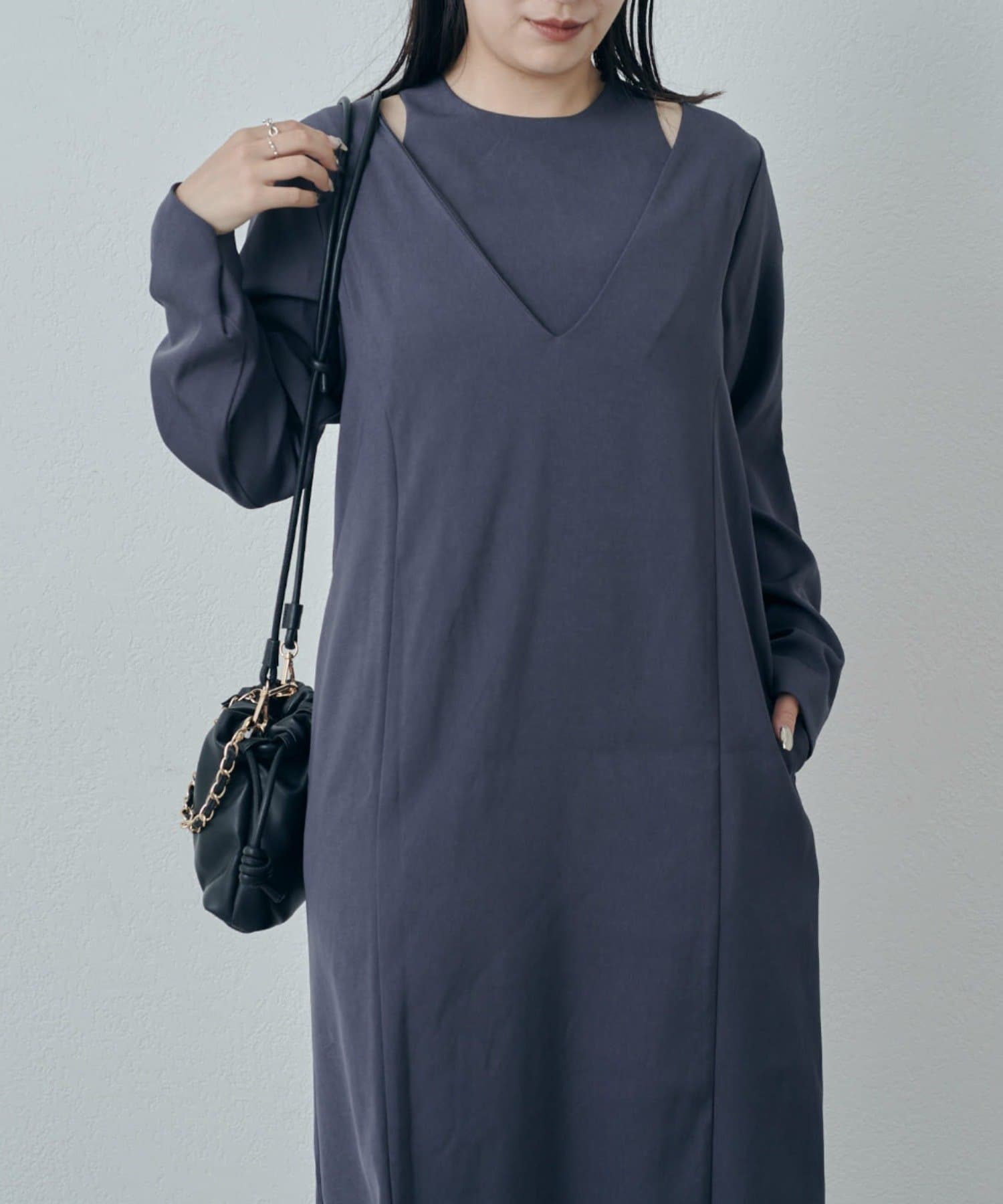 OUTLET(アウトレット) 【Lui's】レイヤードワンピース