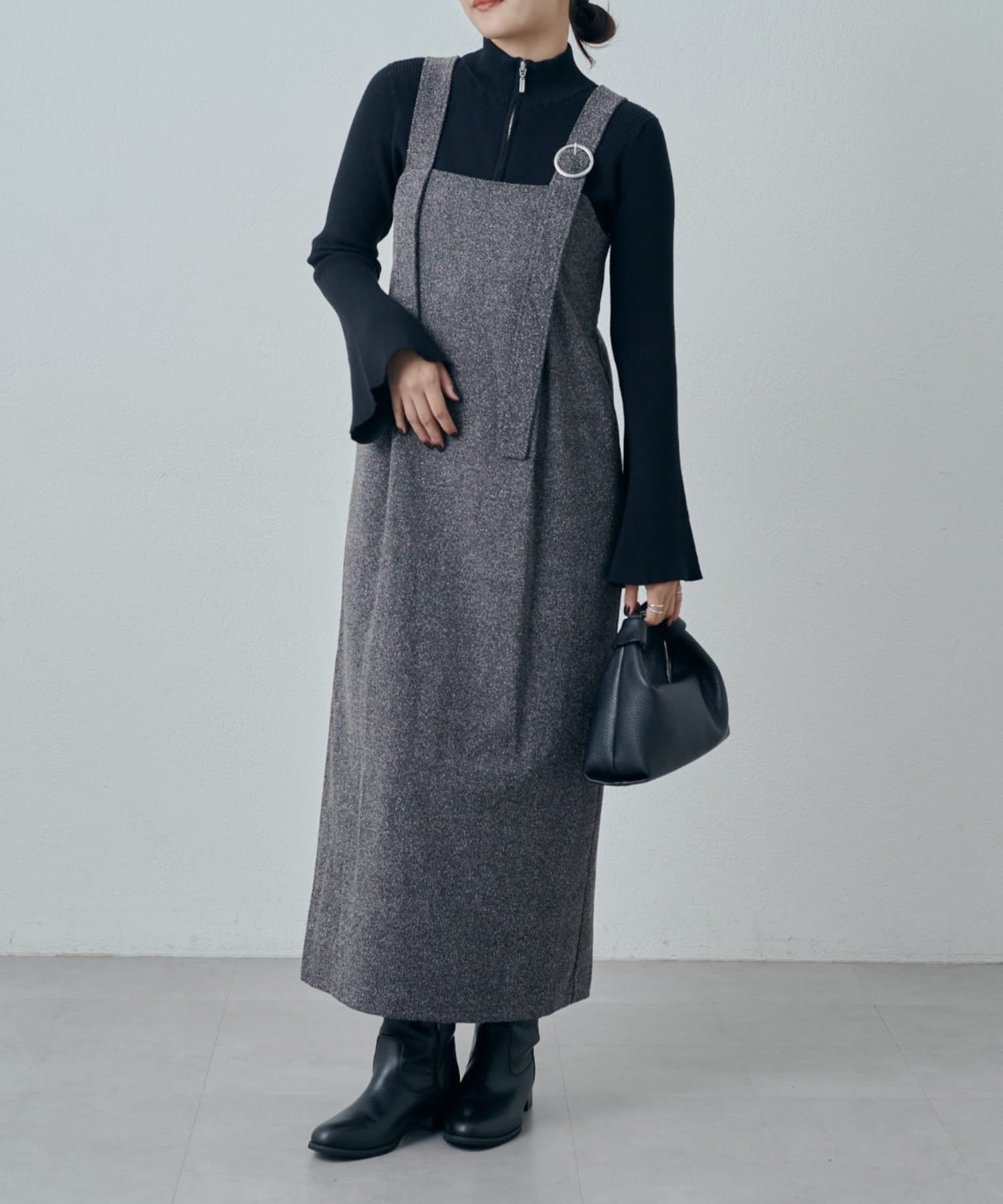 OUTLET(アウトレット) 【Lui's】ストラップタックジャンスカ