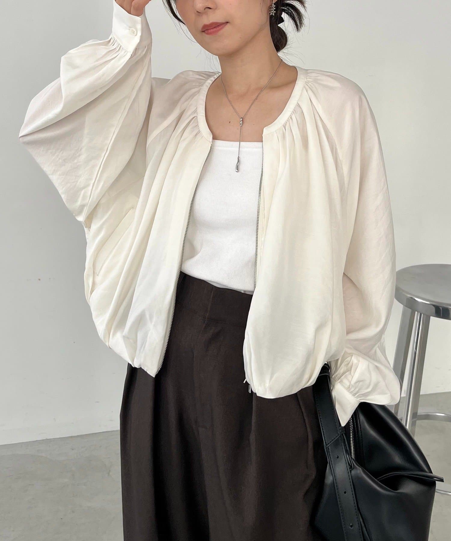 OUTLET(アウトレット) 【CAPRICIEUX LE'MAGE】ノーカラーラウンドブルゾン