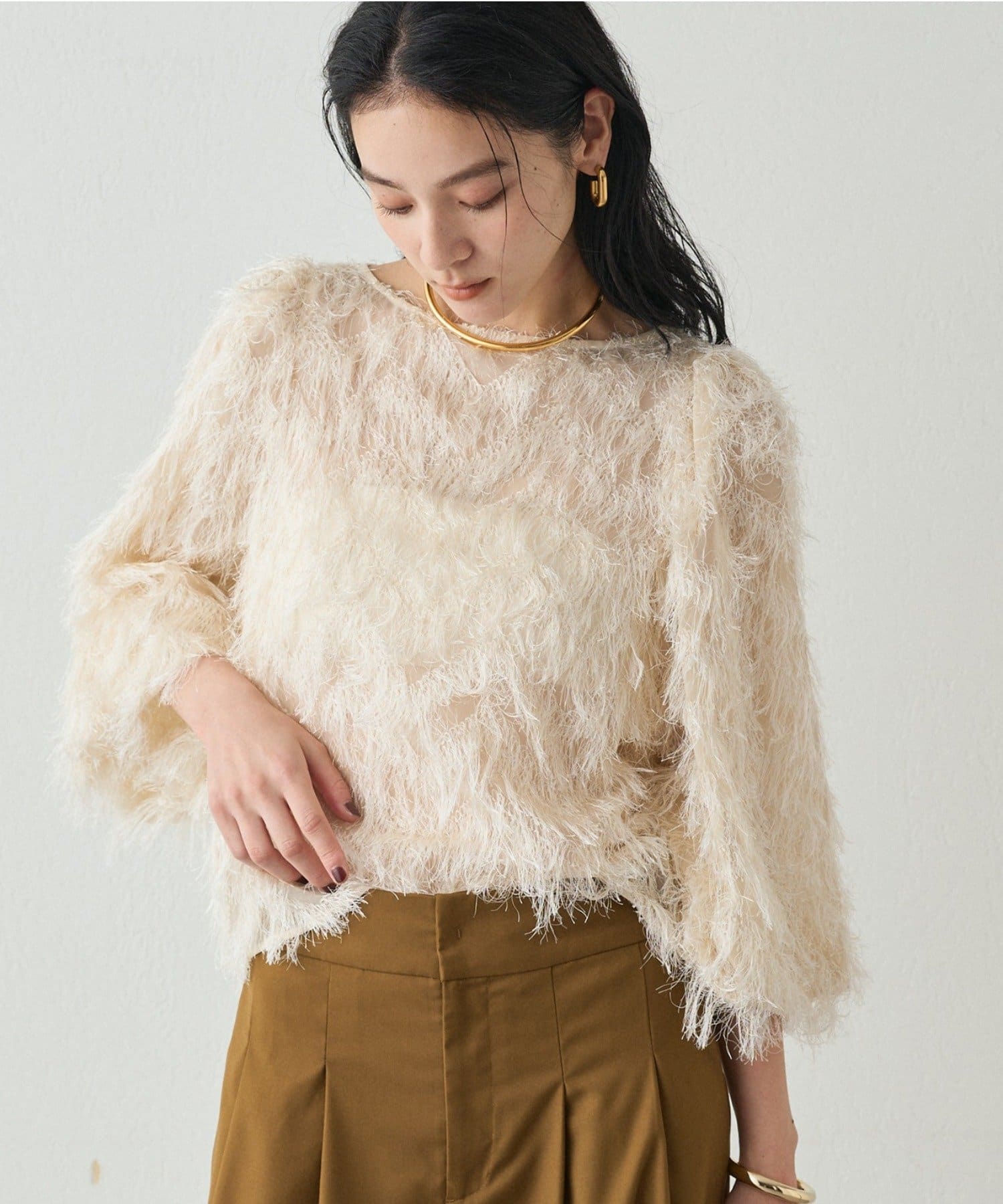 Loungedress】ジャガードフェザーブラウス | OUTLET(アウトレット