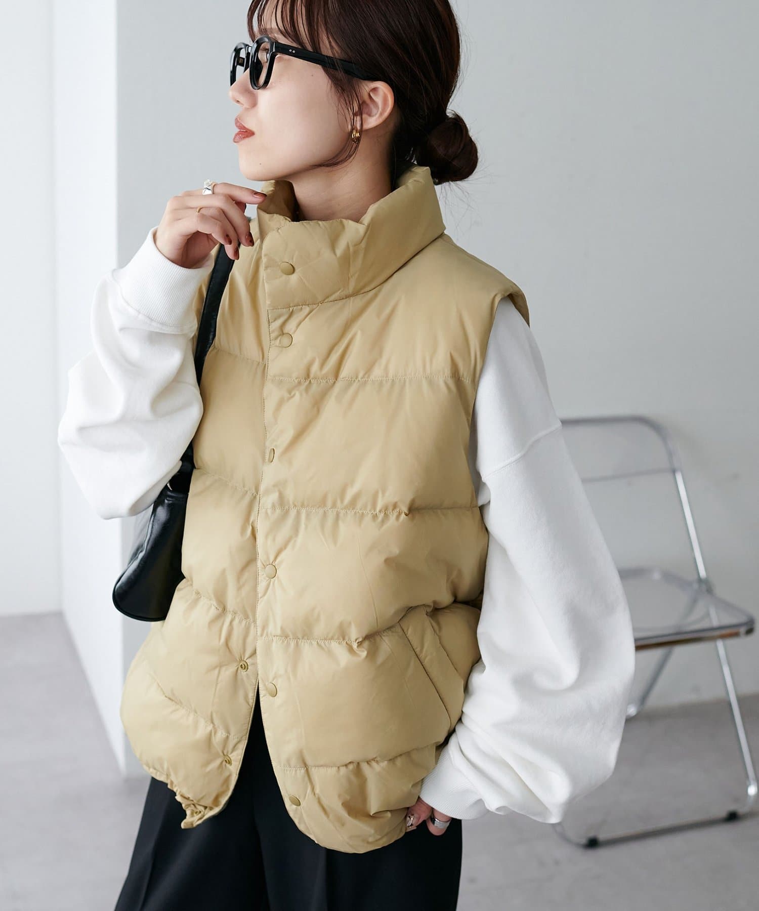 OUTLET(アウトレット) 【Discoat】【ユニセックス】リップナイロン中綿ベスト