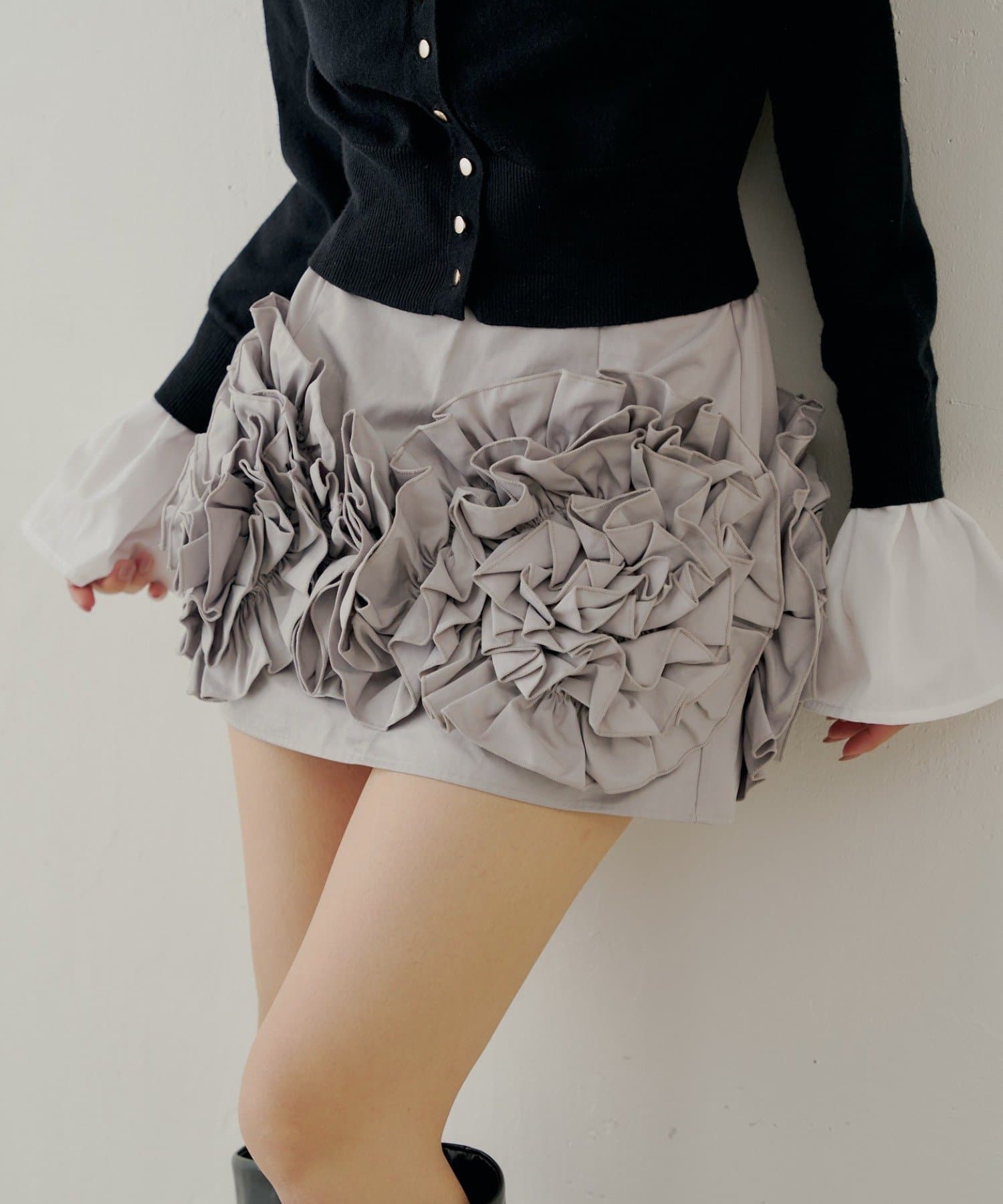 OUTLET(アウトレット) 【Chico】フリルデザインボリュームミニスカート