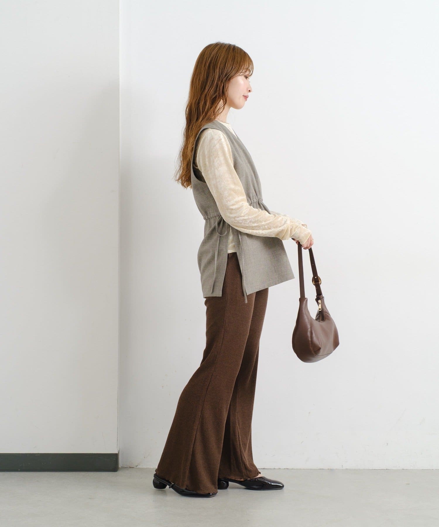 OUTLET(アウトレット) 【Kastane】ワッフルフレアパンツ