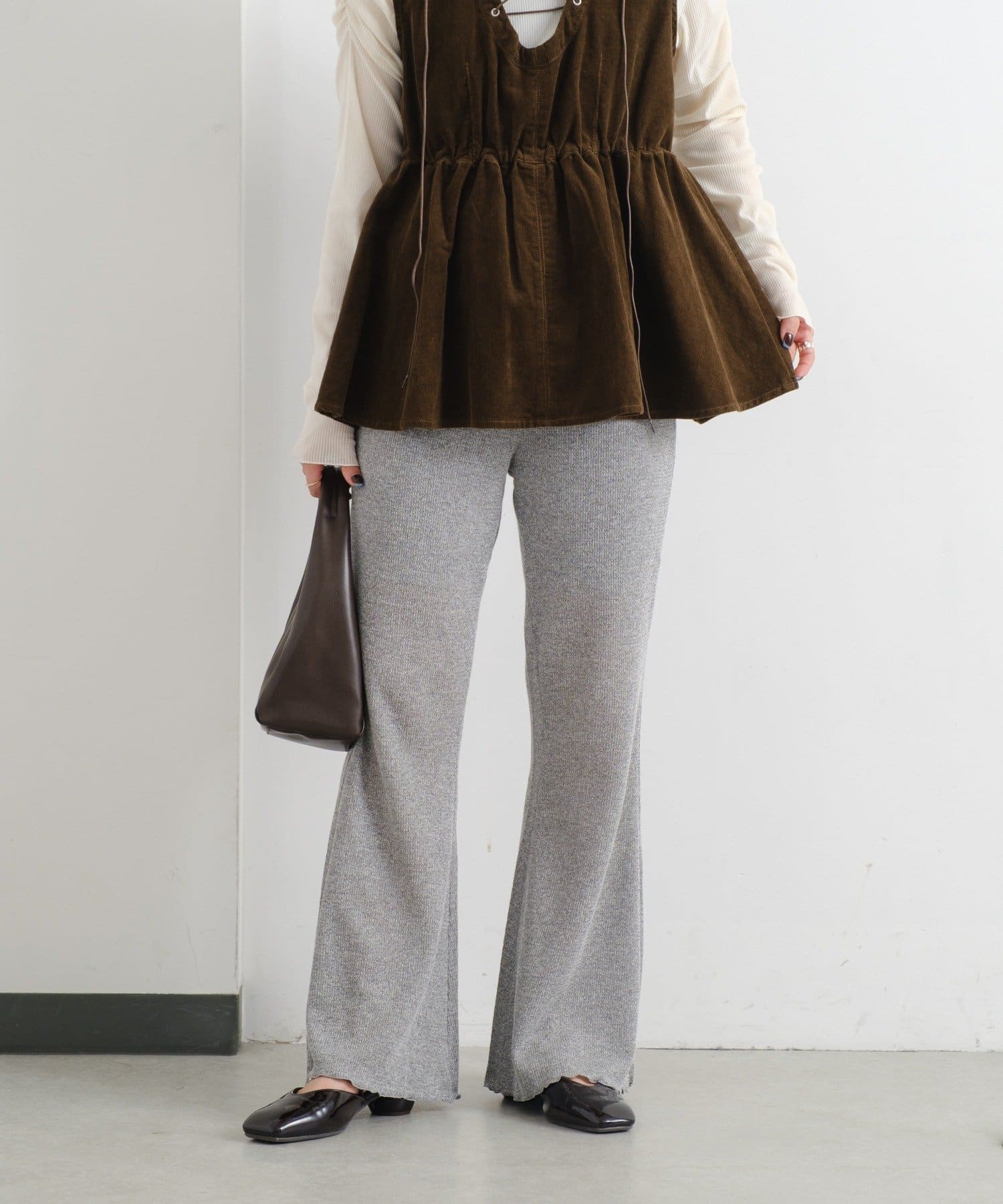 OUTLET(アウトレット) 【Kastane】ワッフルフレアパンツ