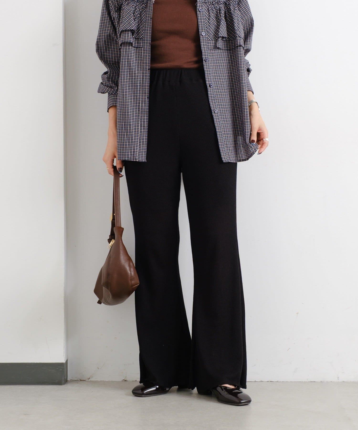 OUTLET(アウトレット) 【Kastane】ワッフルフレアパンツ