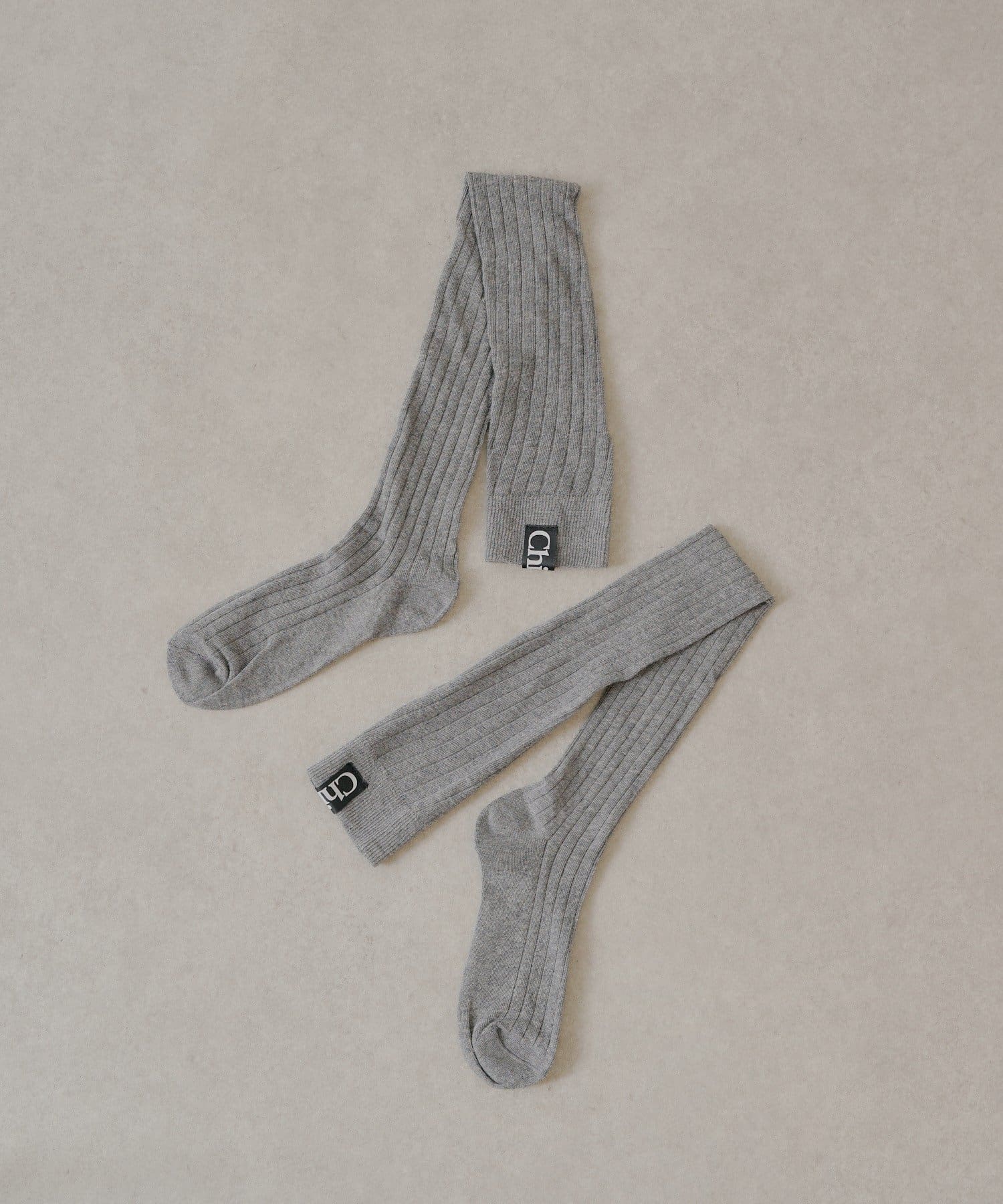 OUTLET(アウトレット) 【Chico】ネーム入りシアーハイソックス