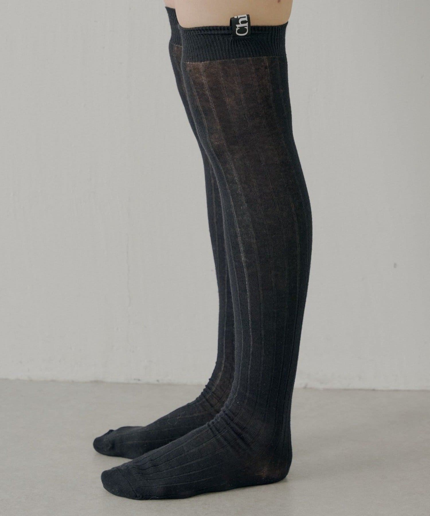 OUTLET(アウトレット) 【Chico】ネーム入りシアーハイソックス