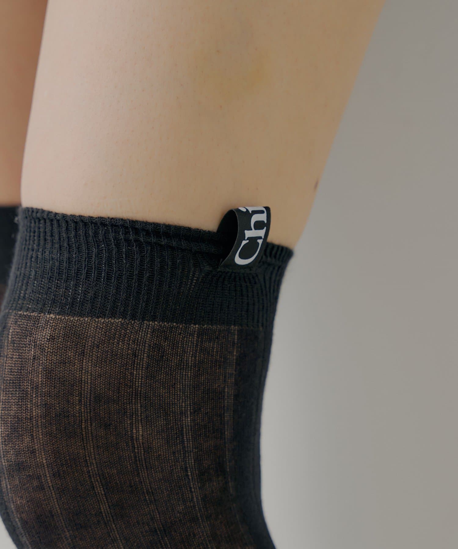 OUTLET(アウトレット) 【Chico】ネーム入りシアーハイソックス