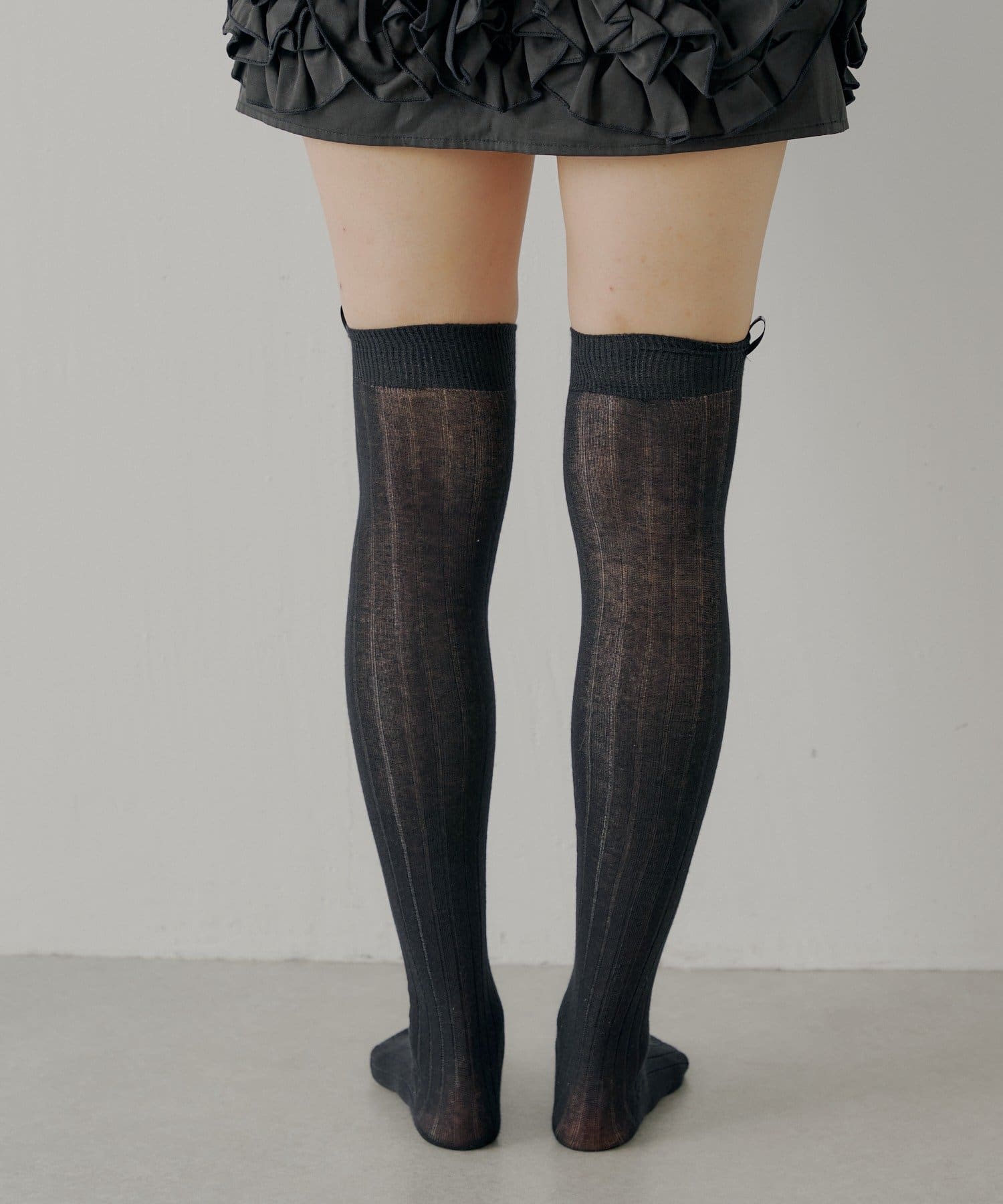 OUTLET(アウトレット) 【Chico】ネーム入りシアーハイソックス