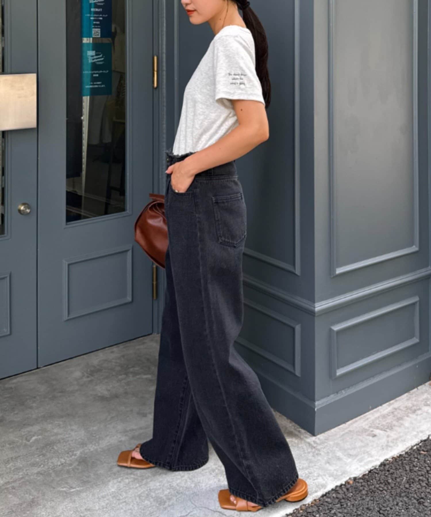 OUTLET(アウトレット) 【CIAOPANIC TYPY】ワンポイント刺繍リブコンパクト半袖Tee