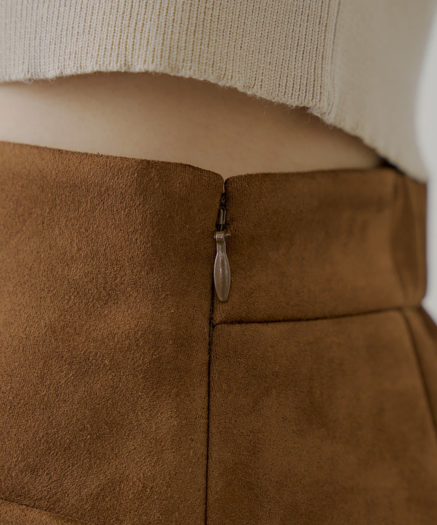 OUTLET(アウトレット) 【Chico】フロントボタンスエード台形スカート