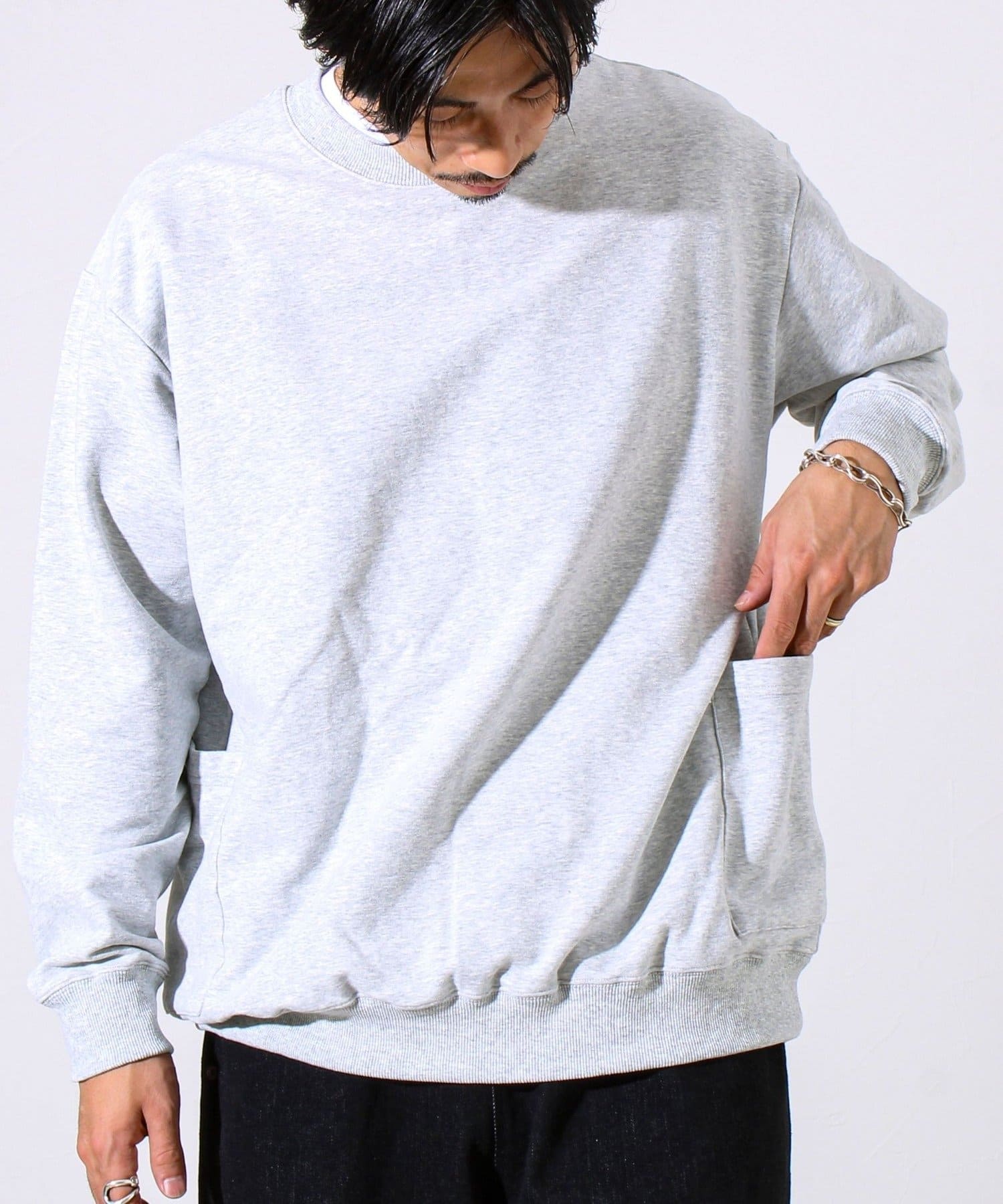 FREDY & GLOSTER(フレディ アンド グロスター) 【ディテールで差がつく】バックステッチサイドポケットスウェット