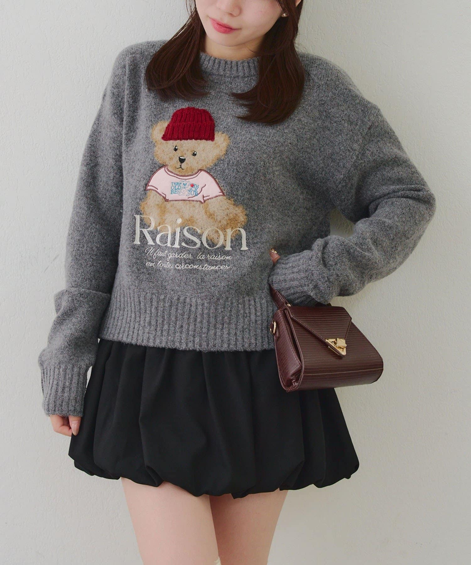 NICE CLAUP / OLIVE des OLIVE OUTLET(ナイスクラップ  / オリーブ デ オリーブ アウトレット) 【RMAF】ニット帽クマプルオーバー