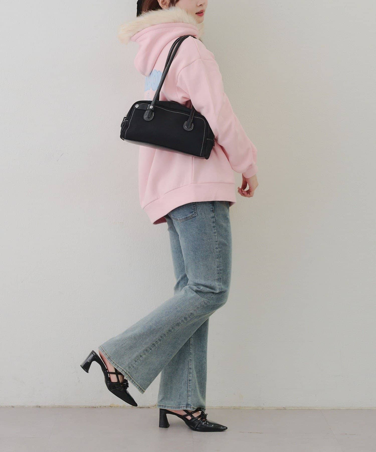 NICE CLAUP / OLIVE des OLIVE OUTLET(ナイスクラップ  / オリーブ デ オリーブ アウトレット) 【RMAF】推し活うさぎ裏起毛パーカー