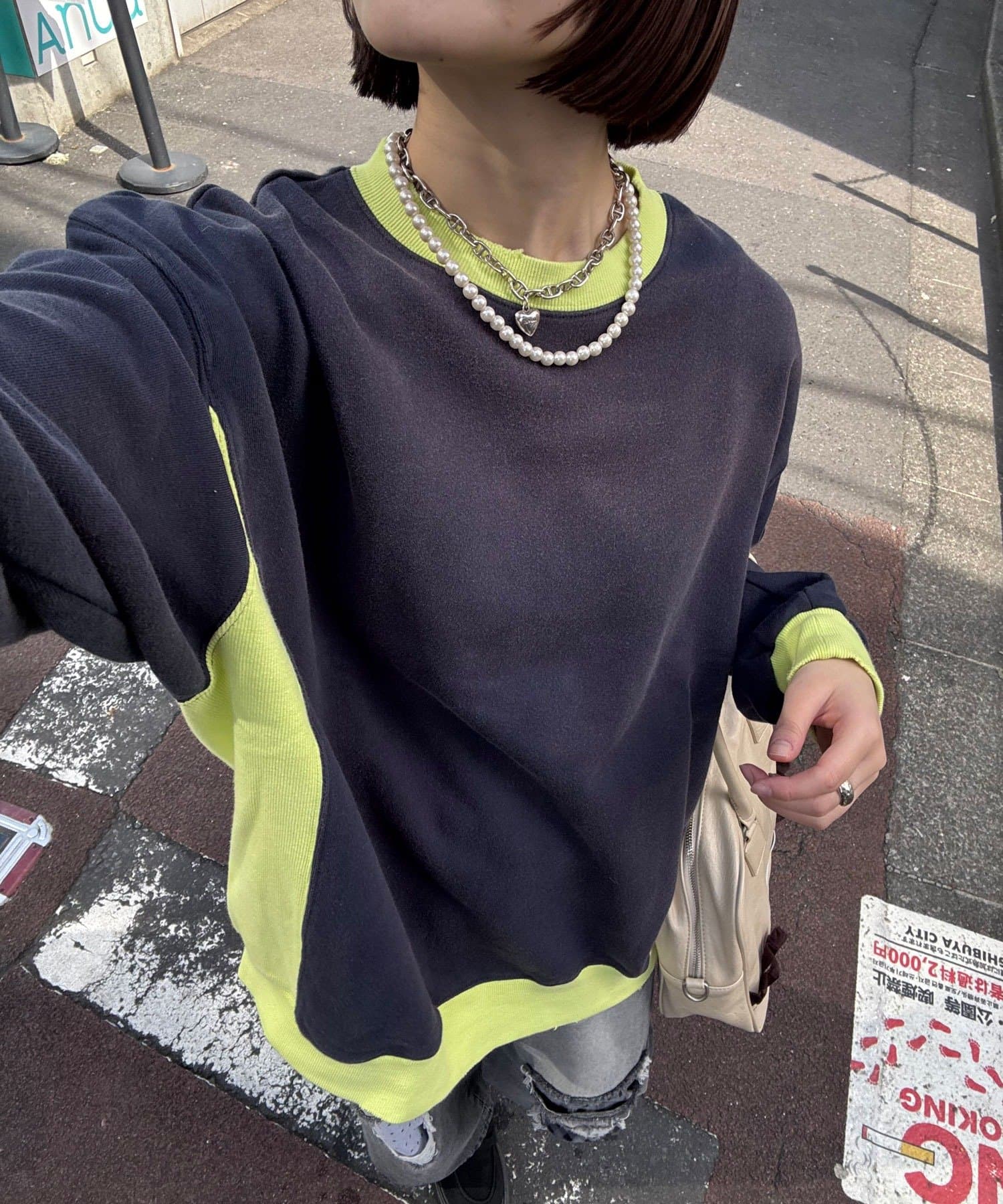 CIAOPANIC(チャオパニック) 【RePRODUCTION LABEL / リプロダクションレーベル】リブ切替プルオーバー